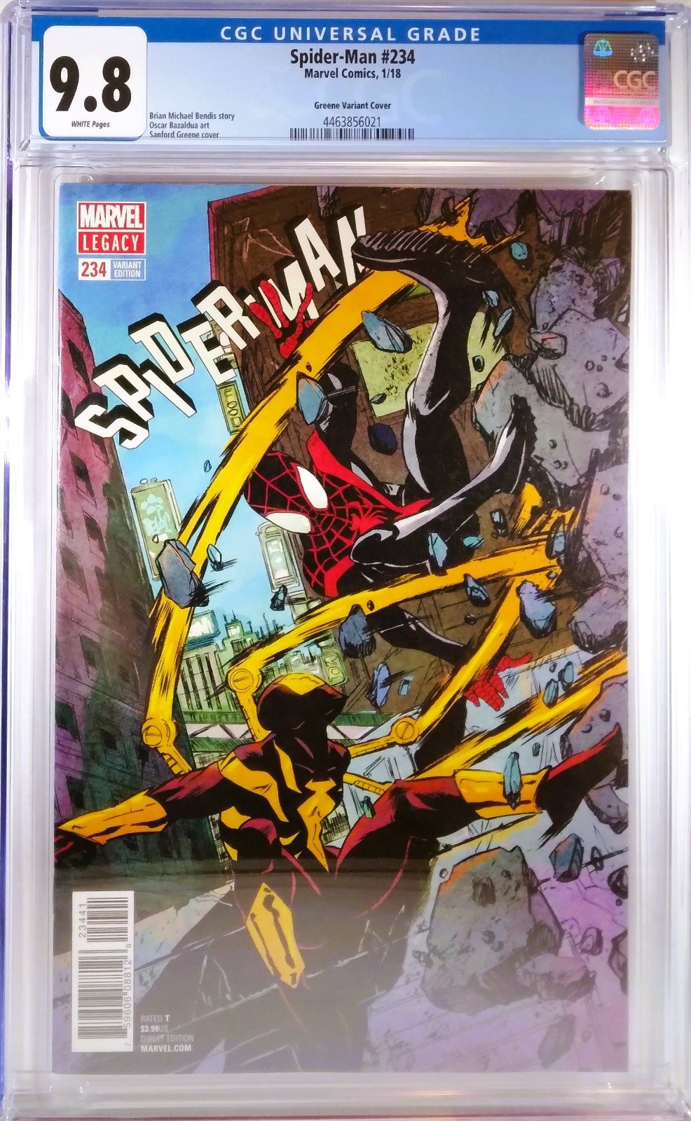 💥 CGC 9.8 SPIDER-MAN #234 SANFORD GREENE 1:25 VARIANT 2018 MILES MORALES MARVEL