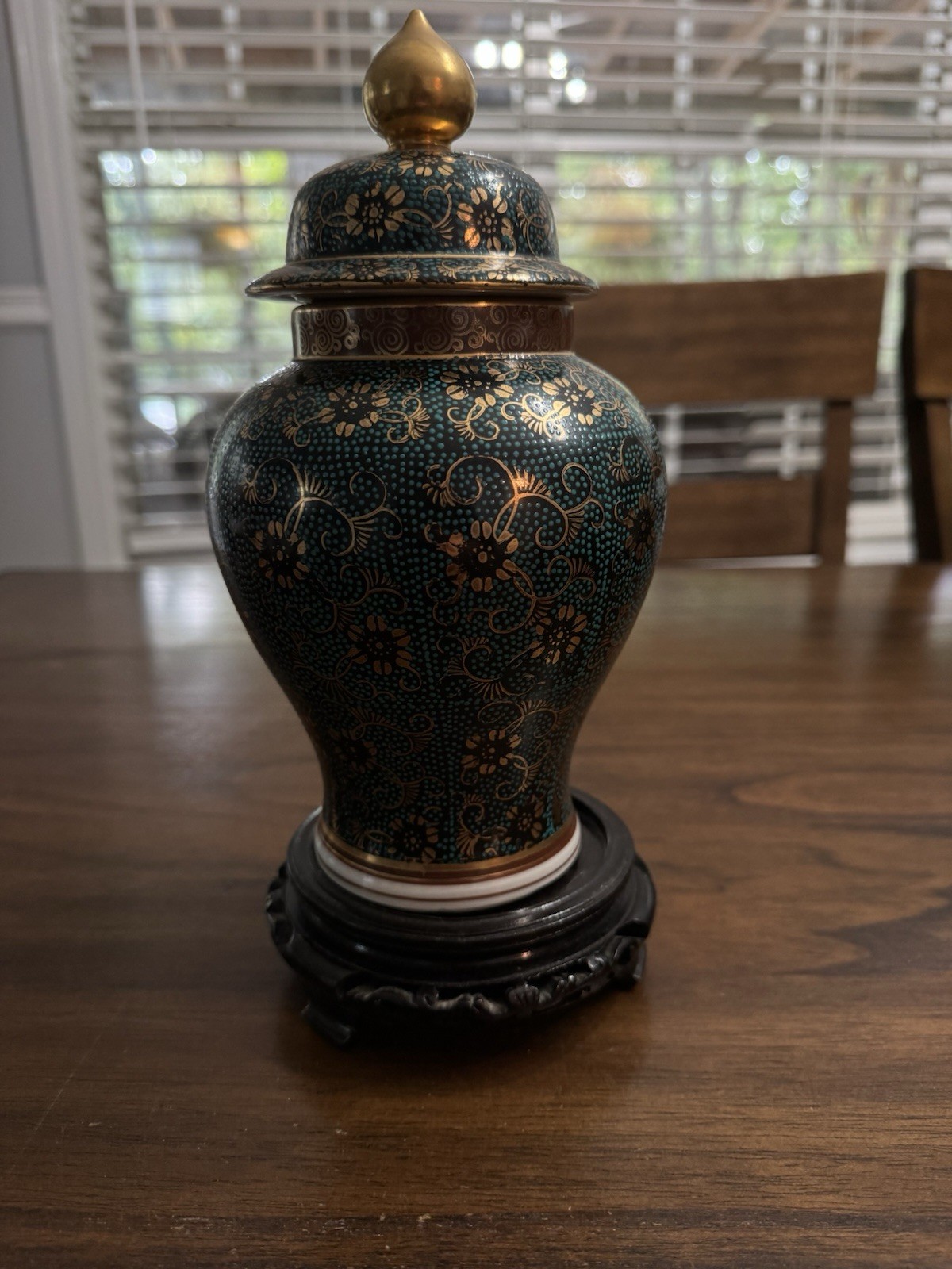 VTG Japanese Kutani Ware Porcelain Lidded Ginger Jar