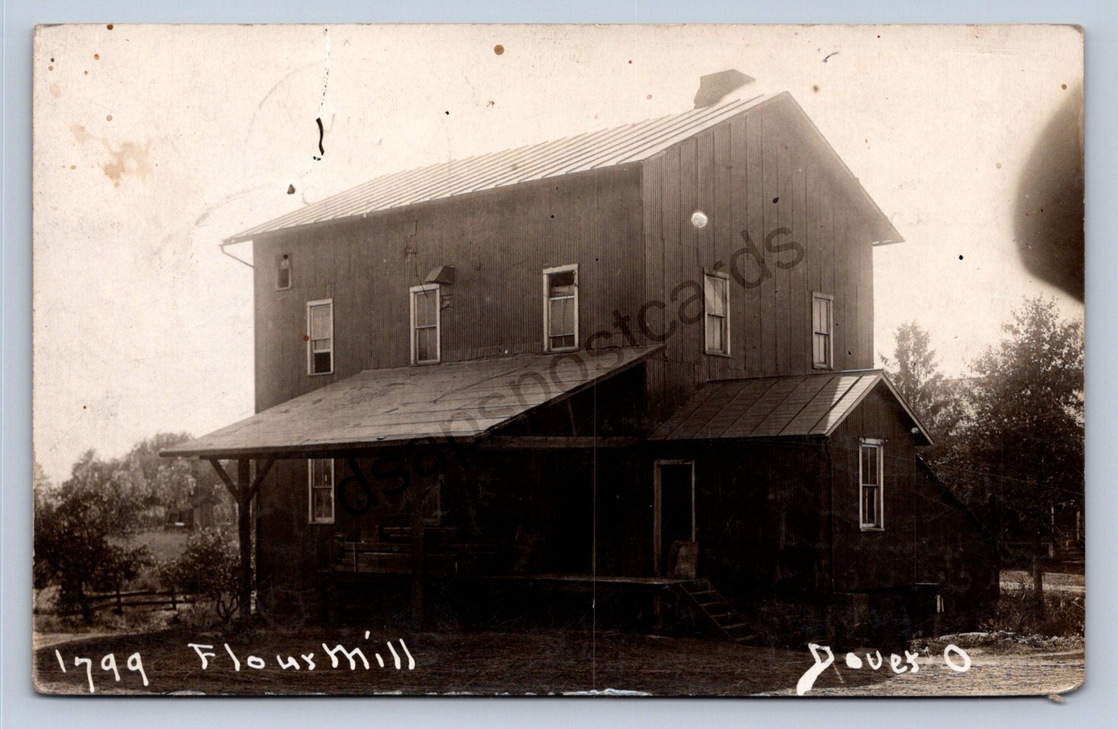 J87/ Dover Ohio RPPC Postcard c1910 Leiter Studio Flour Mill Cuyahoga 1846