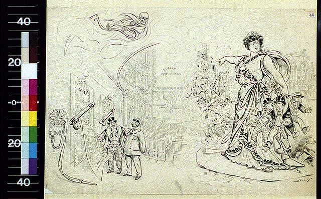 Photo:Chicago IL 1903 Iroquois Theatre Fire Crowd Exit Illustration