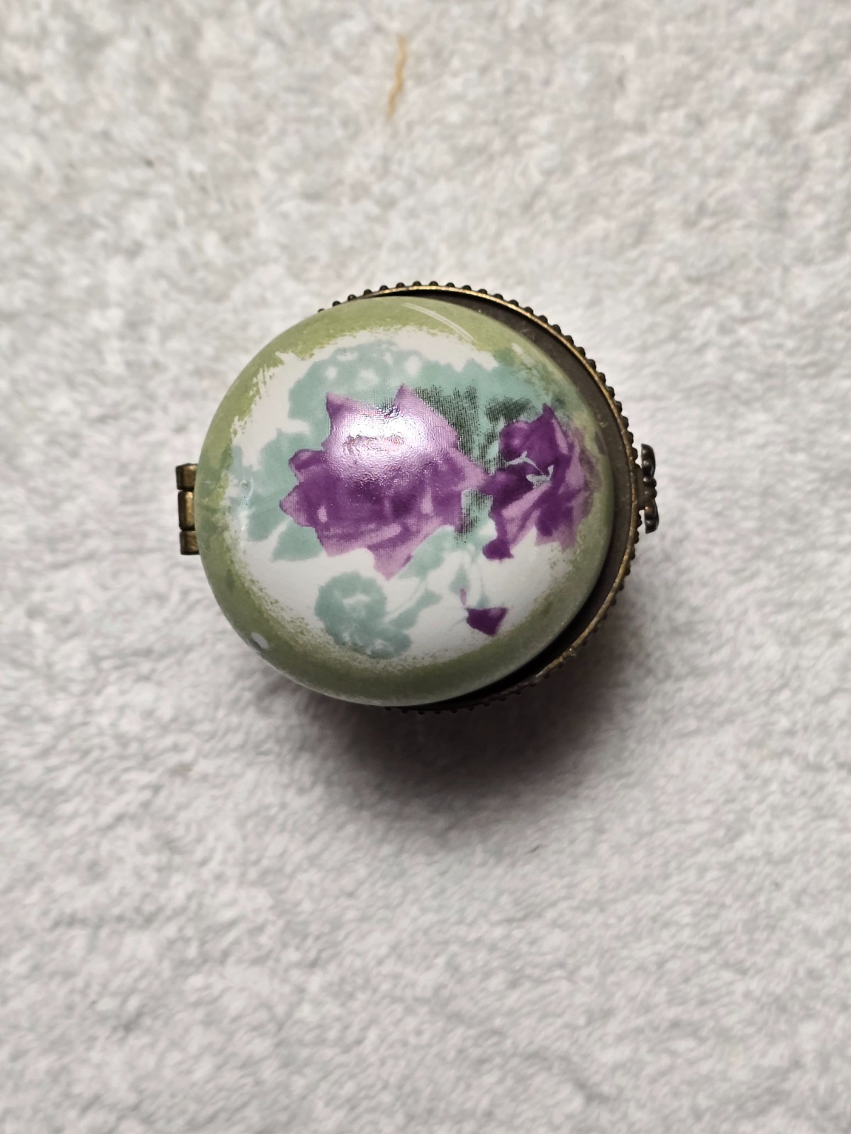 Unusual Vintage Porcelain Roll Stamp Dispenser by Victoria Trading Co.