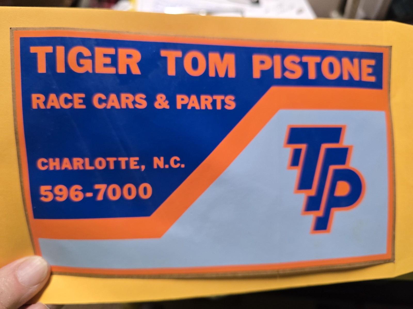 Tiger Tom Pistone Race Cars & Parts Vintage Sticker