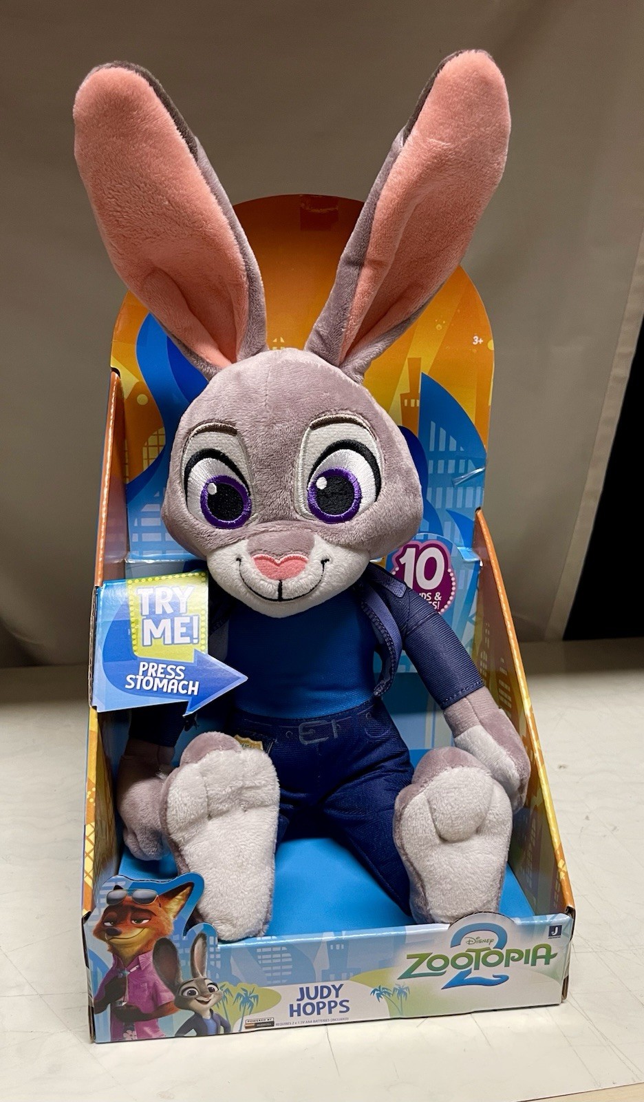 Disney Zootopia Judy Hopps Plush Toy - Try Me - 10 Sounds & Phrases 14” In New