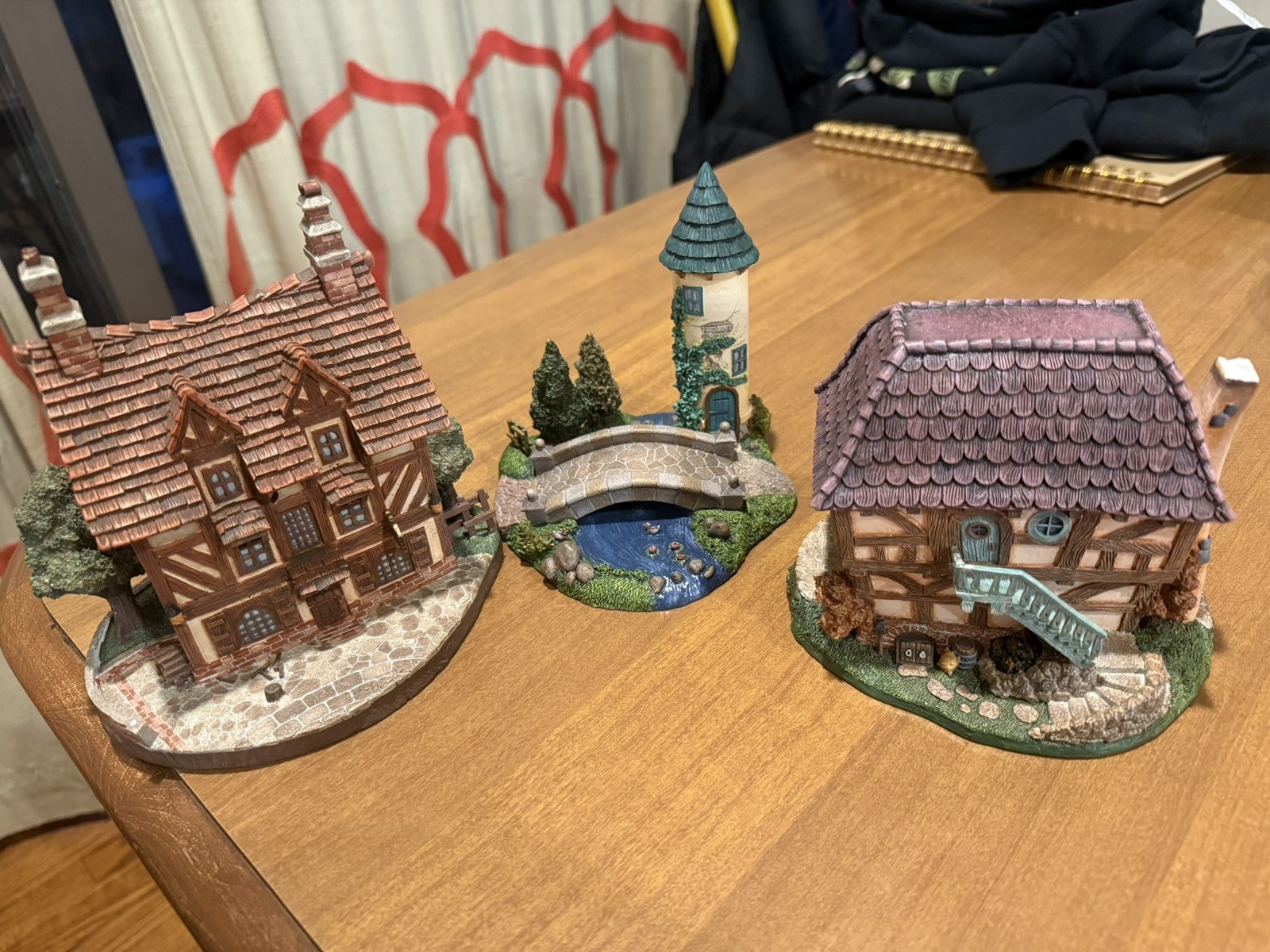 Vintage Disney 1996 Beauty And The Beast French Village Set of 3 pieces 