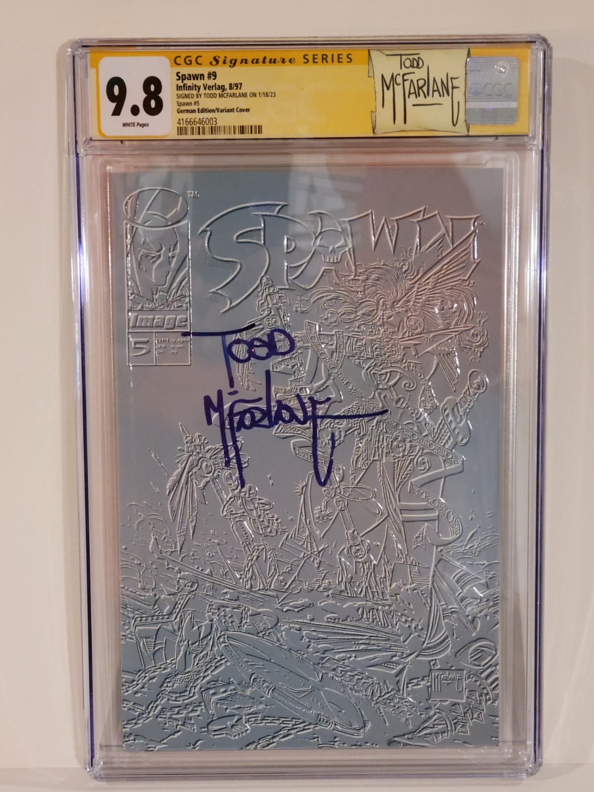 Spawn 9 CGC 9.8 Signed Todd Mcfarlane German  Variant DELISTING 10/05 