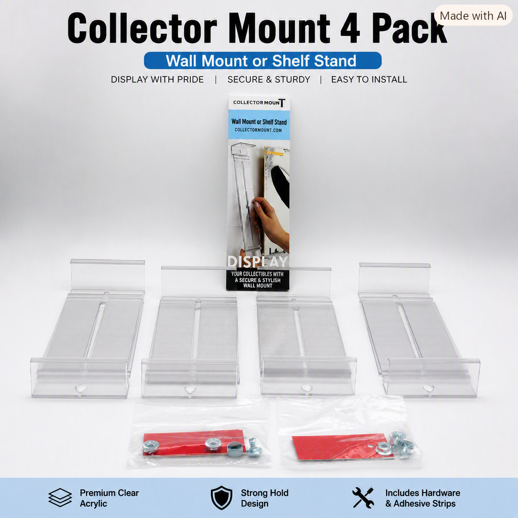 4 Pack Collector Mount Comic Book Wall Mount, 4 PK, CM00012, Books NOT Included