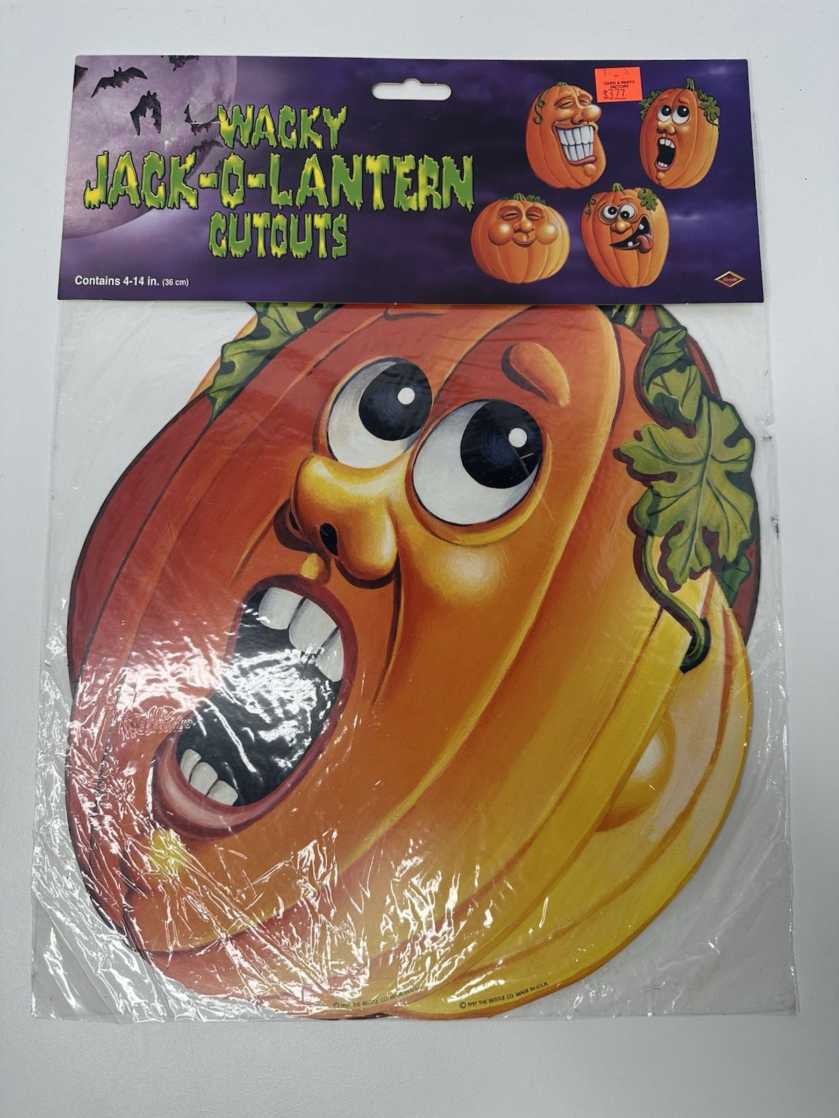 Vintage 1997 Beistle Halloween Wacky Jack O Lantern Cutouts NOS Sealed 4 Pack