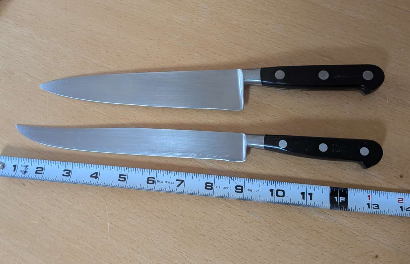 2 Vintage Sabatier knives Stainless   8 1/2” Chef Knife and 7 1/2\