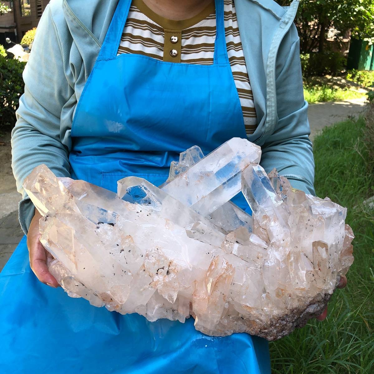 24.42LB Natural Clear White Quartz Crystal Cluster Energy Healing Specimen