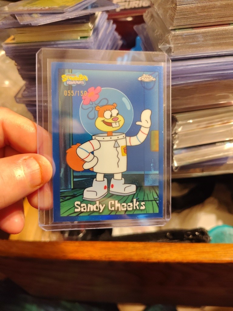 2025 Topps Chrome SpongeBob #27 Sandy Cheeks Blue Refractor /150