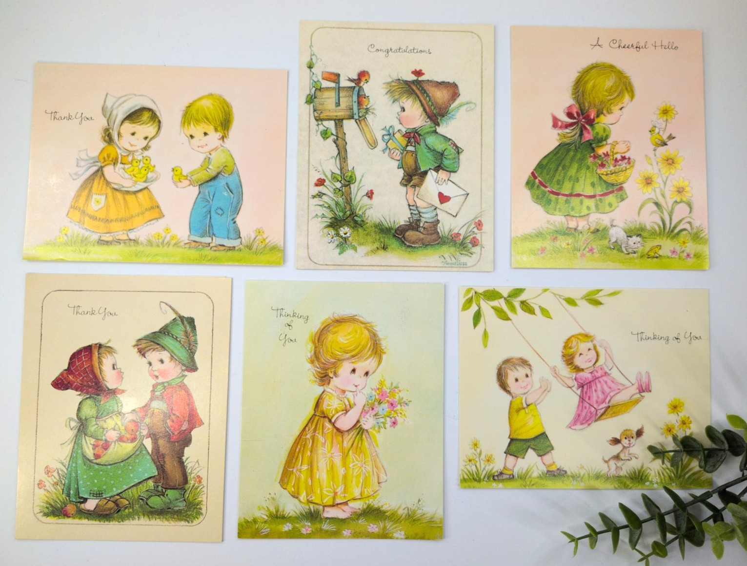 1979-80 NEW LOT6🌿Vtg Little Friends Good Samaritan Greeting Cards Litho in USA