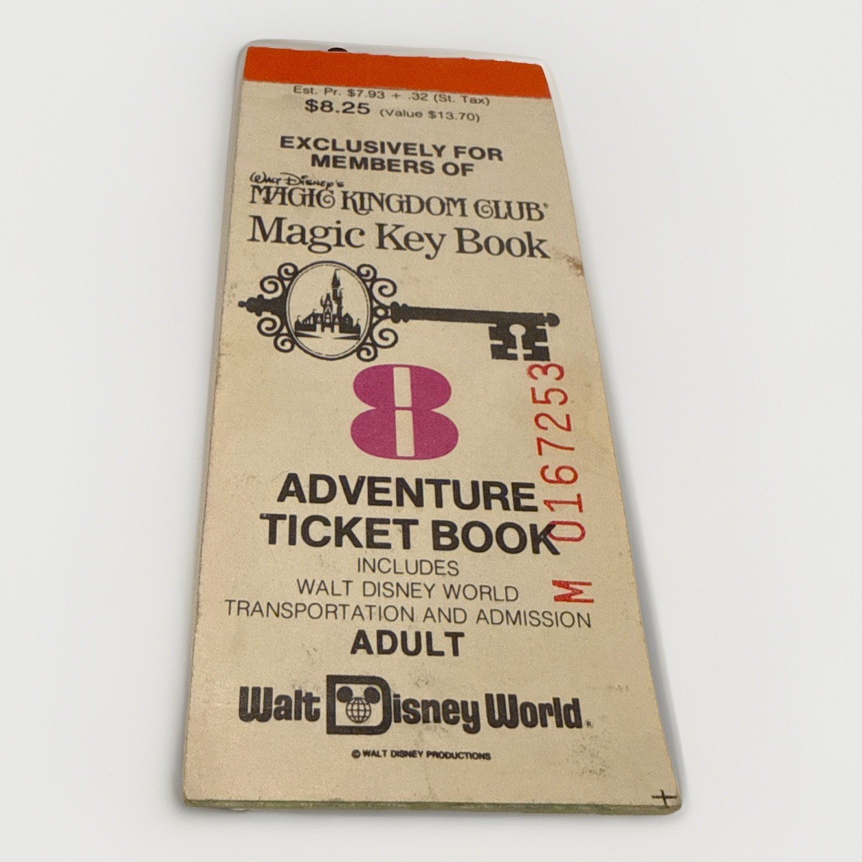 Rare Vintage Walt Disney Magic Kingdom Club Adult Magic Key Coupon Book Of 5 Tix