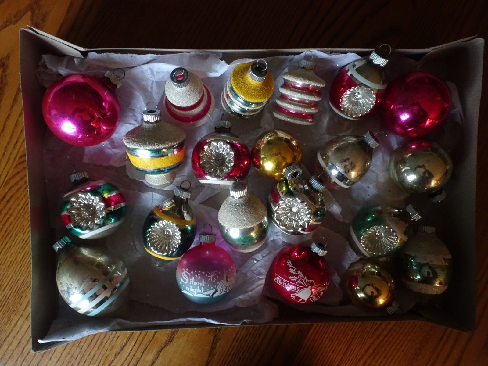 Vintage Shiny Bright glass Christmas ornaments lot of 21