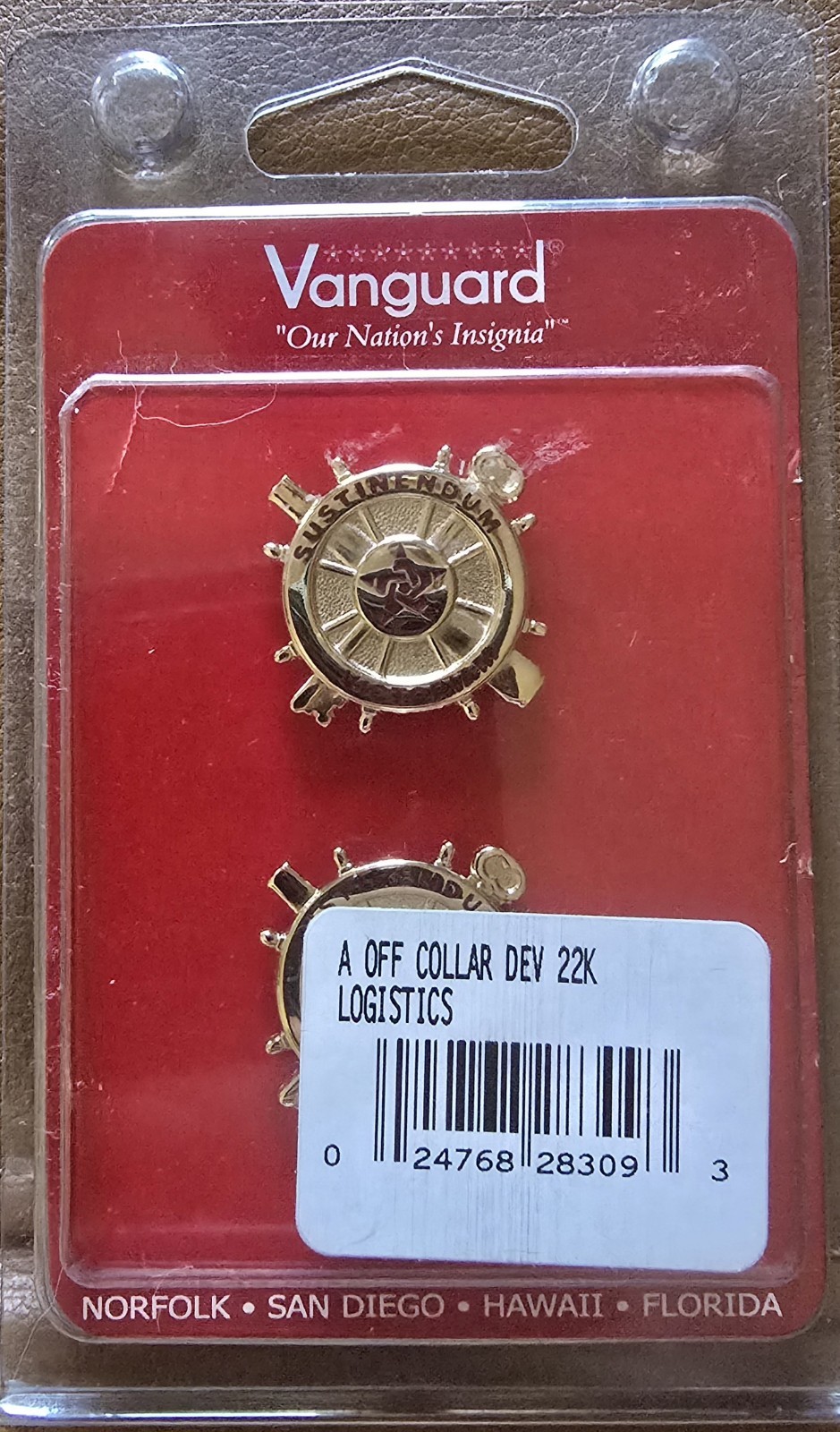 US Army Logistics Branch Insignia - Officer - 22K Gold Plated