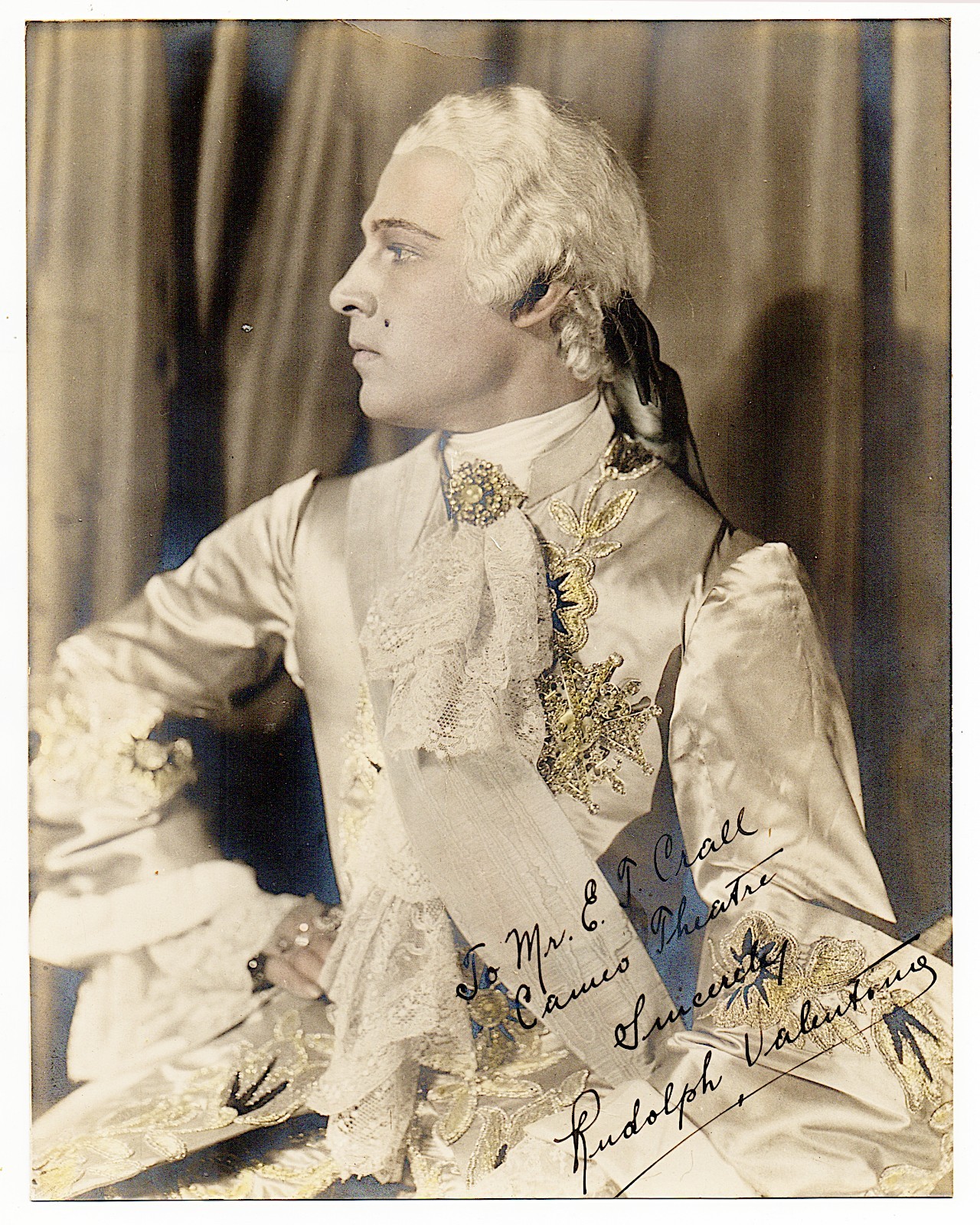 Vintage Rudolph Valentino Signed Stamped Silver Gelatin Photo Monsieur Beaucaire