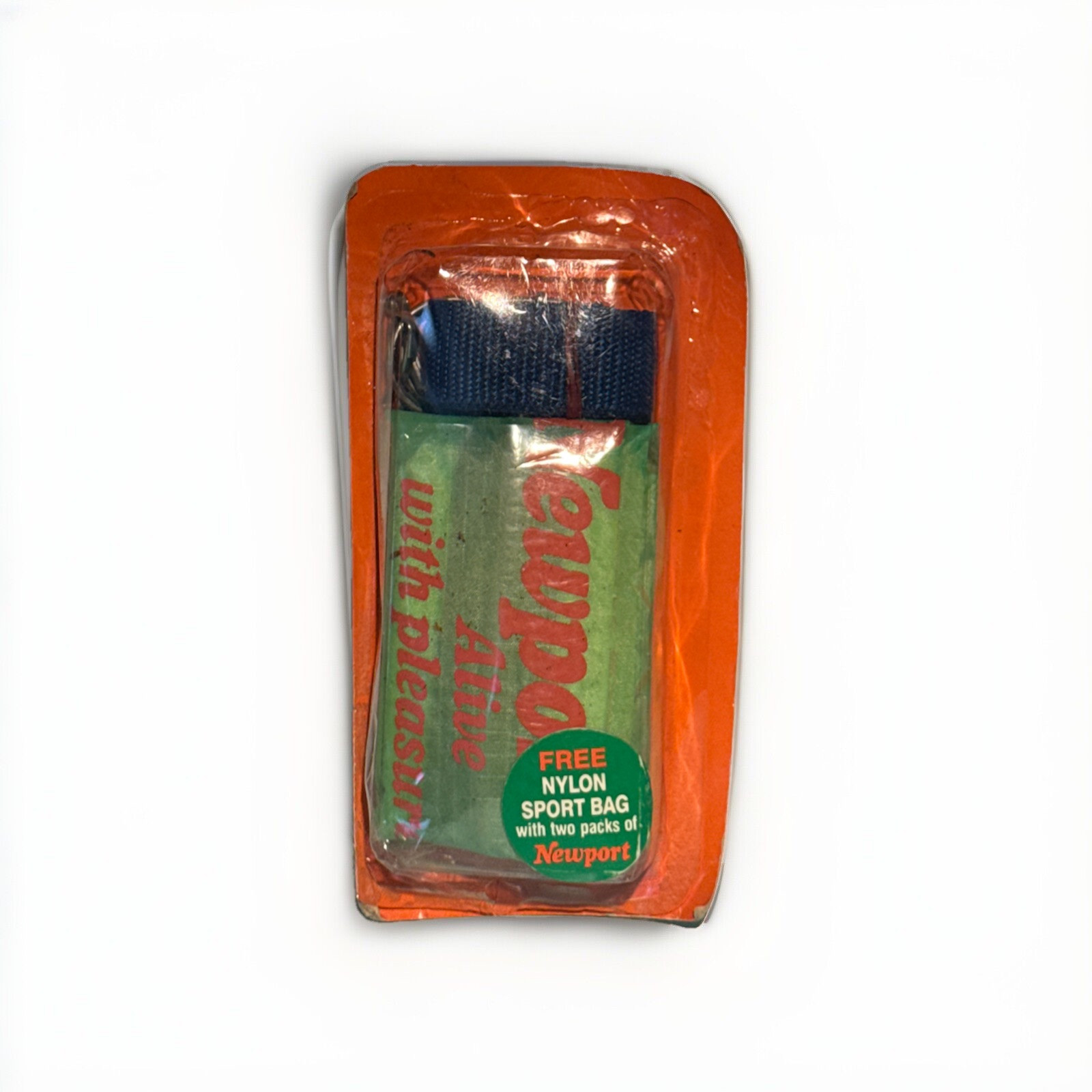 Vintage Newport Green Nylon Sport Bag 'Alive with Pleasure' Tobacco Promo NOS