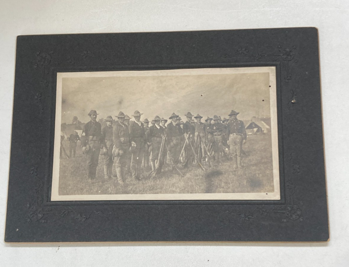Large Cabinet Card Photograph U.S. Militia 1890s - 1900s Philippines Conflict