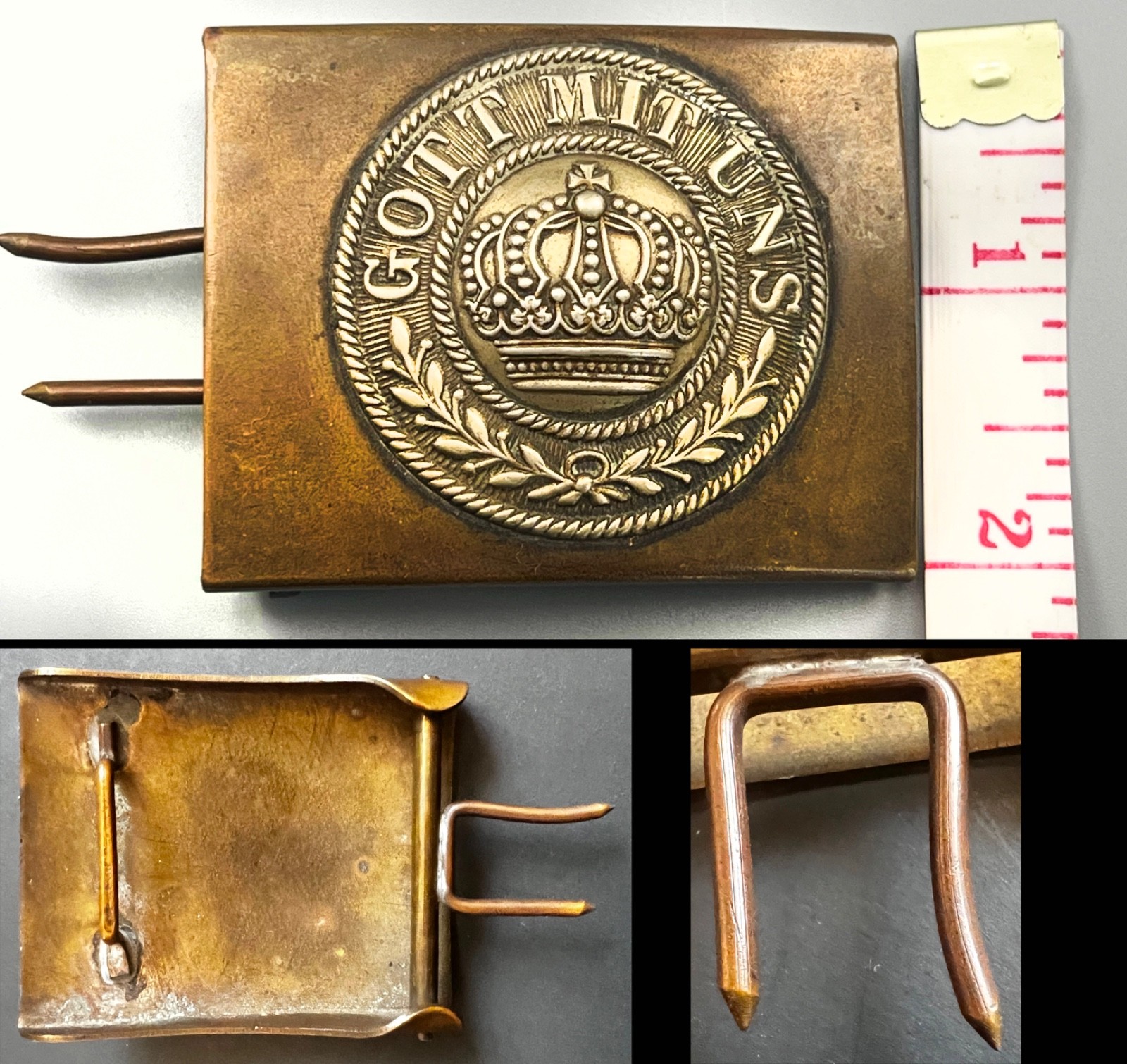 AUTHENTIC IMPERIAL GERMAN PRUSSIAN “GOTT MIT UNS” BELT BUCKLE