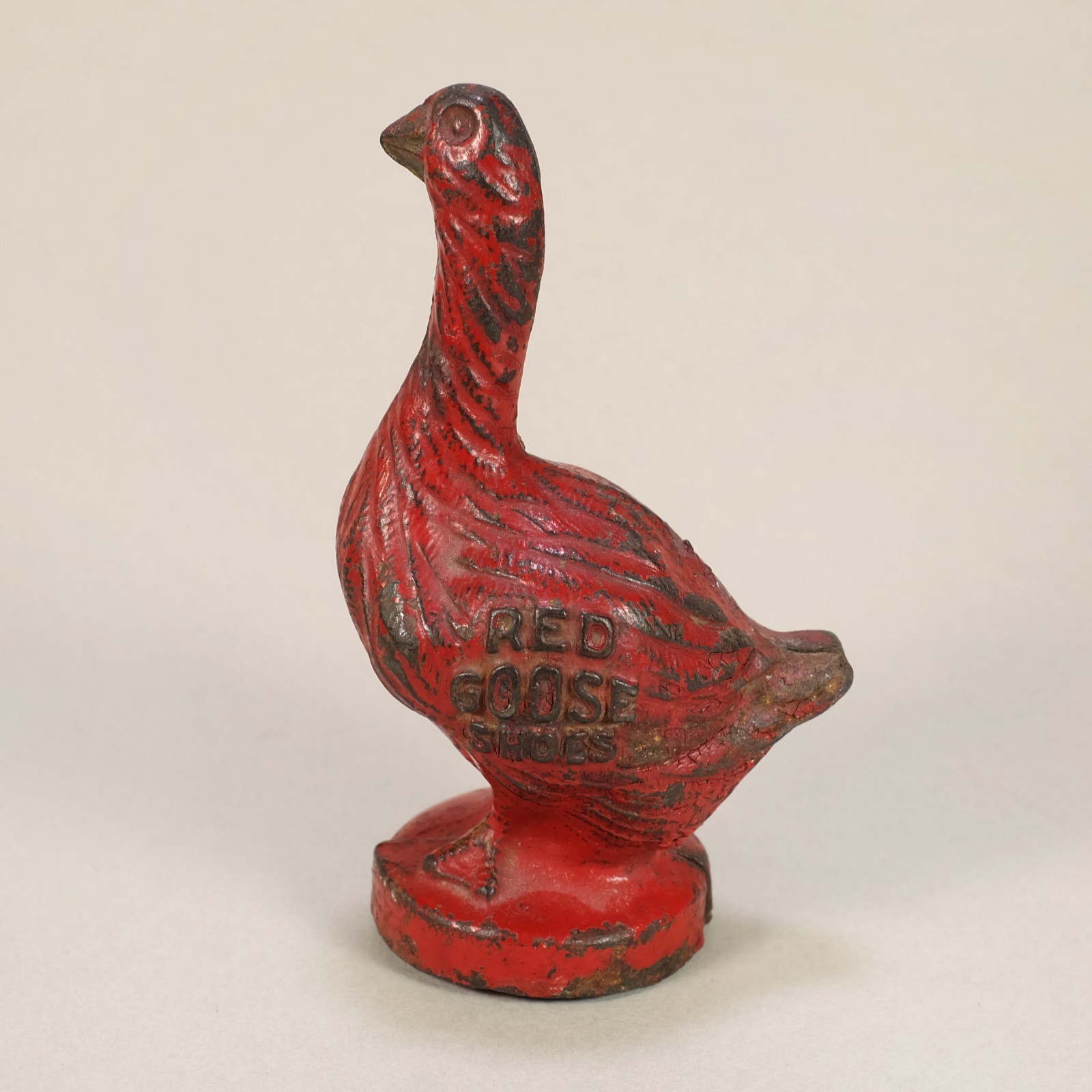 1920s Arcade Red Goose Shoes Cast Iron Advertising Antique Toy Coin Bank