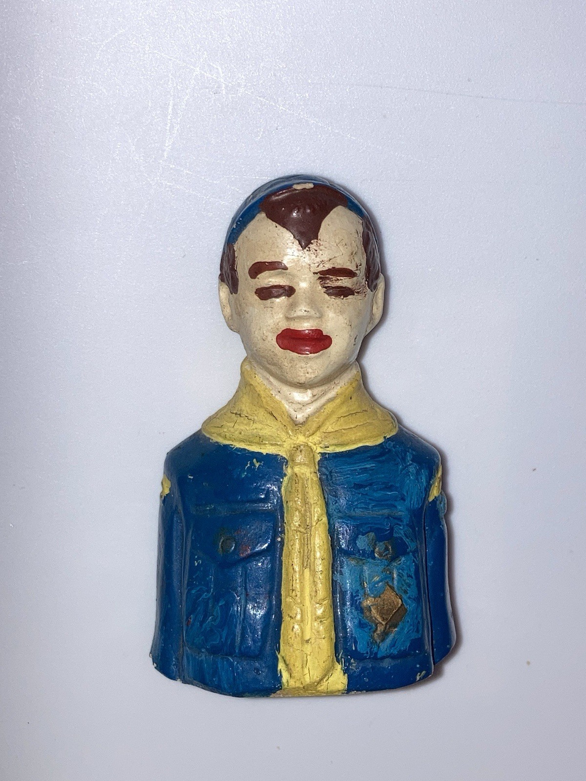 Vintage 1950's Chalkware Boy Scout Figurine - BSA Chalkware Bust