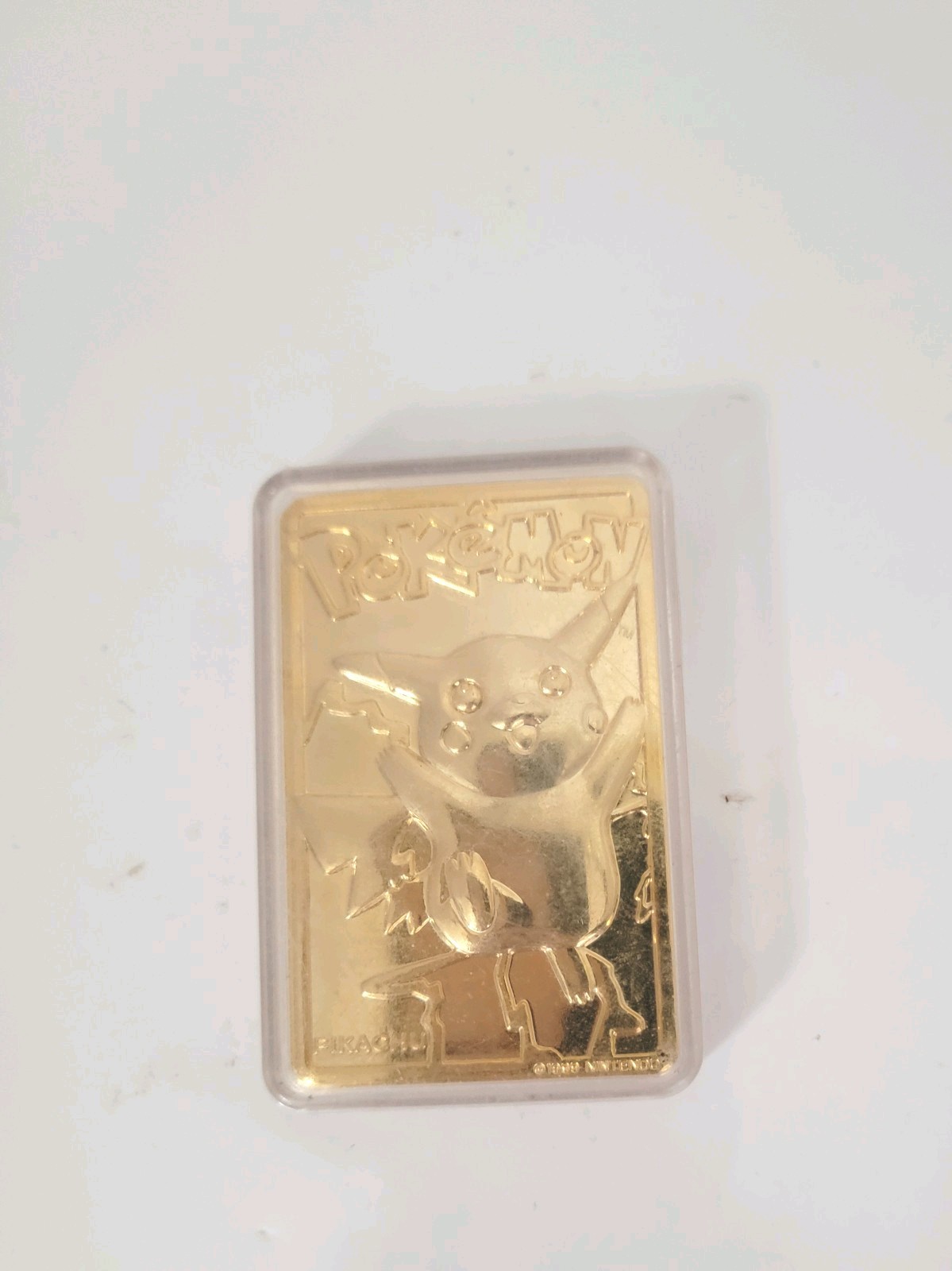 Burger King Pokémon Pikachu Gold-Tone Metal Collectible Bar/Ingot 