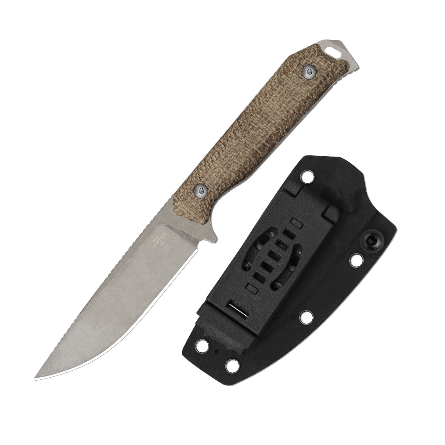 Kizer Begleiter Fix Fixed Knife 3V Blade Micarta Handle With Sheath 1045MD1