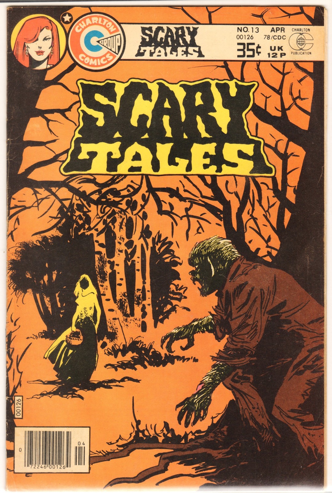 Scary Tales #13 5.5 Classic Alfredo De Elias Werewolf Cover Tom Sutton Art Rare
