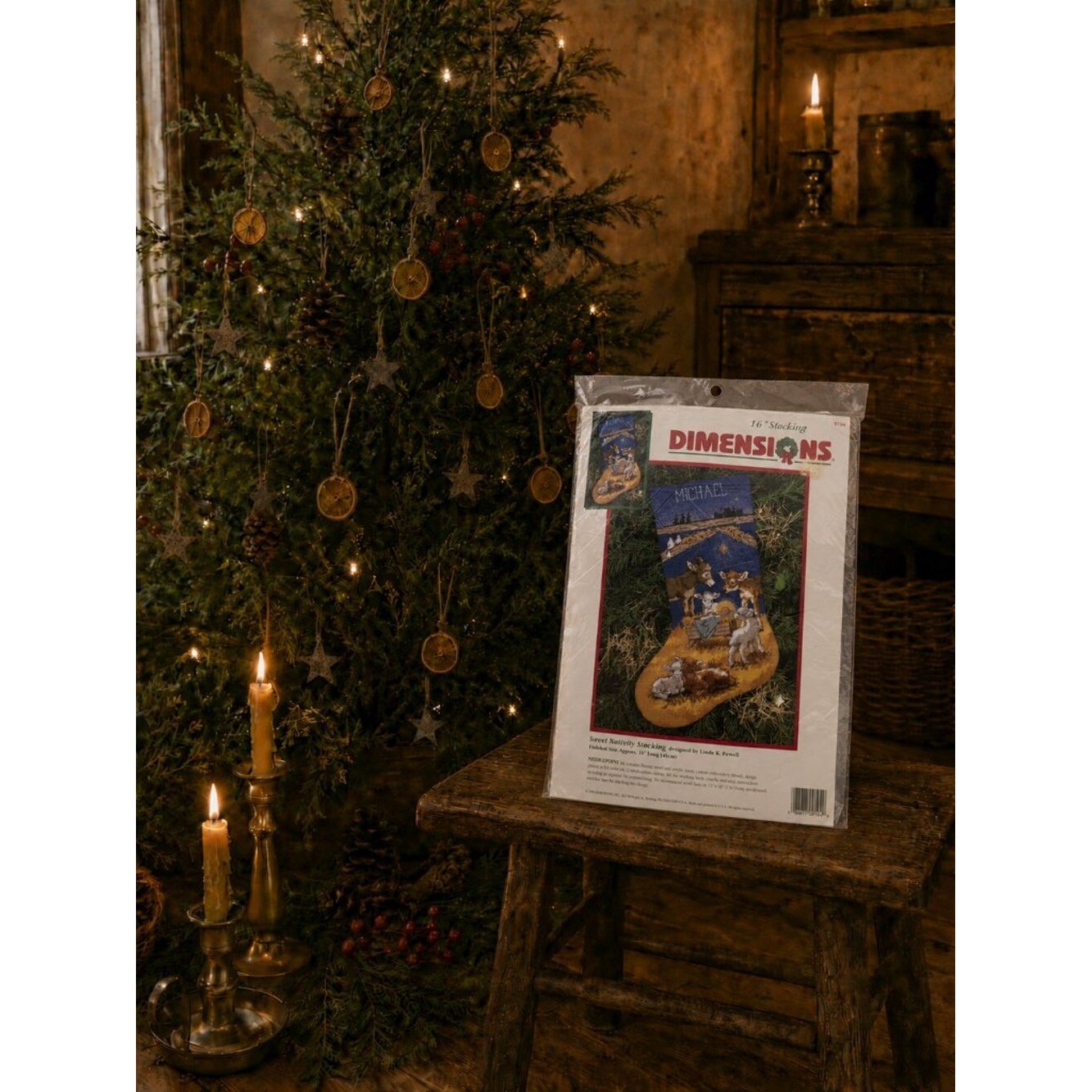 Vintage1996 Dimensions Sweet Nativity Needlepoint Stocking Kit 9104 Sealed