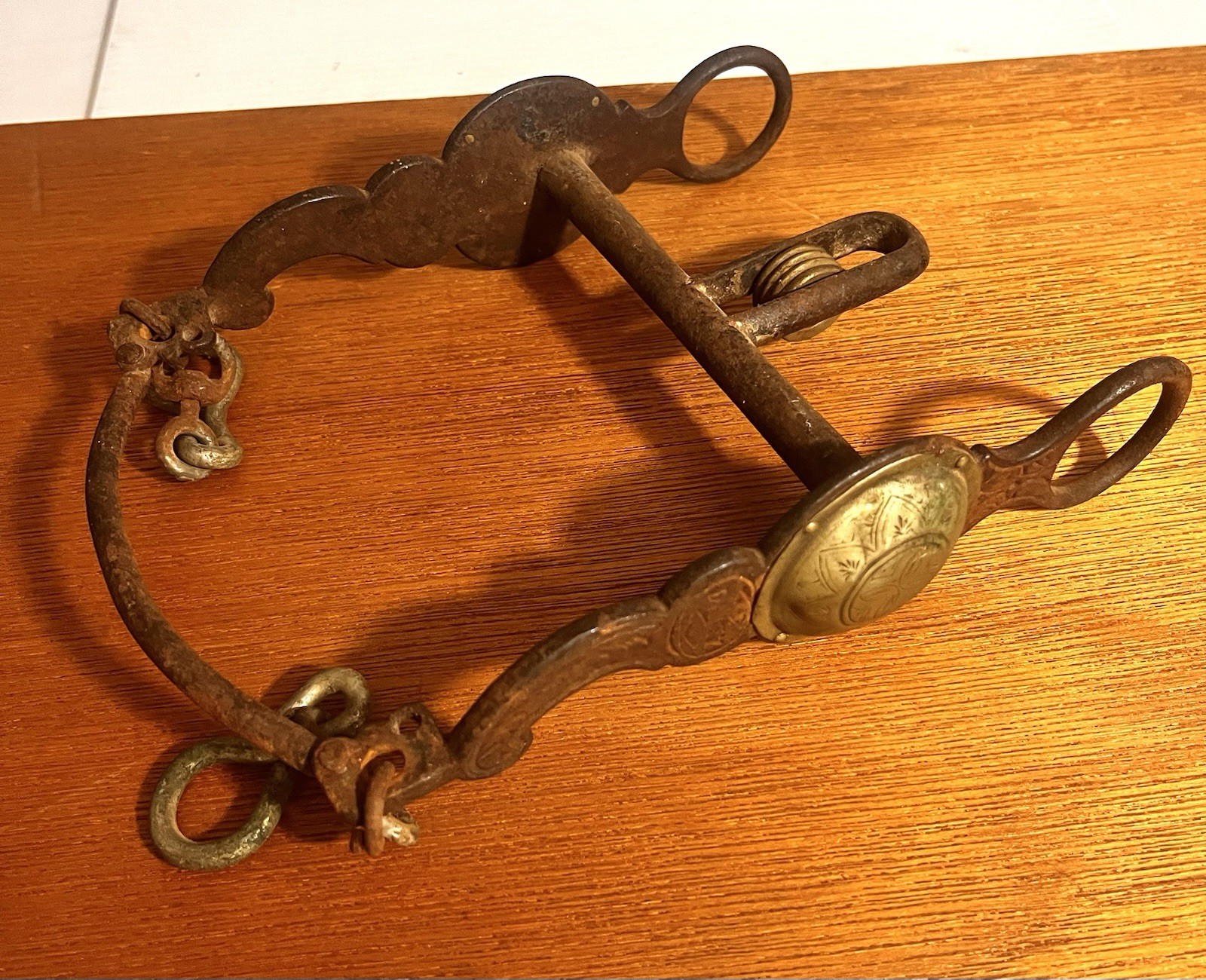 Antique August Buermann Daisy Horse Curb Bit Engraved Silver Conchos Western