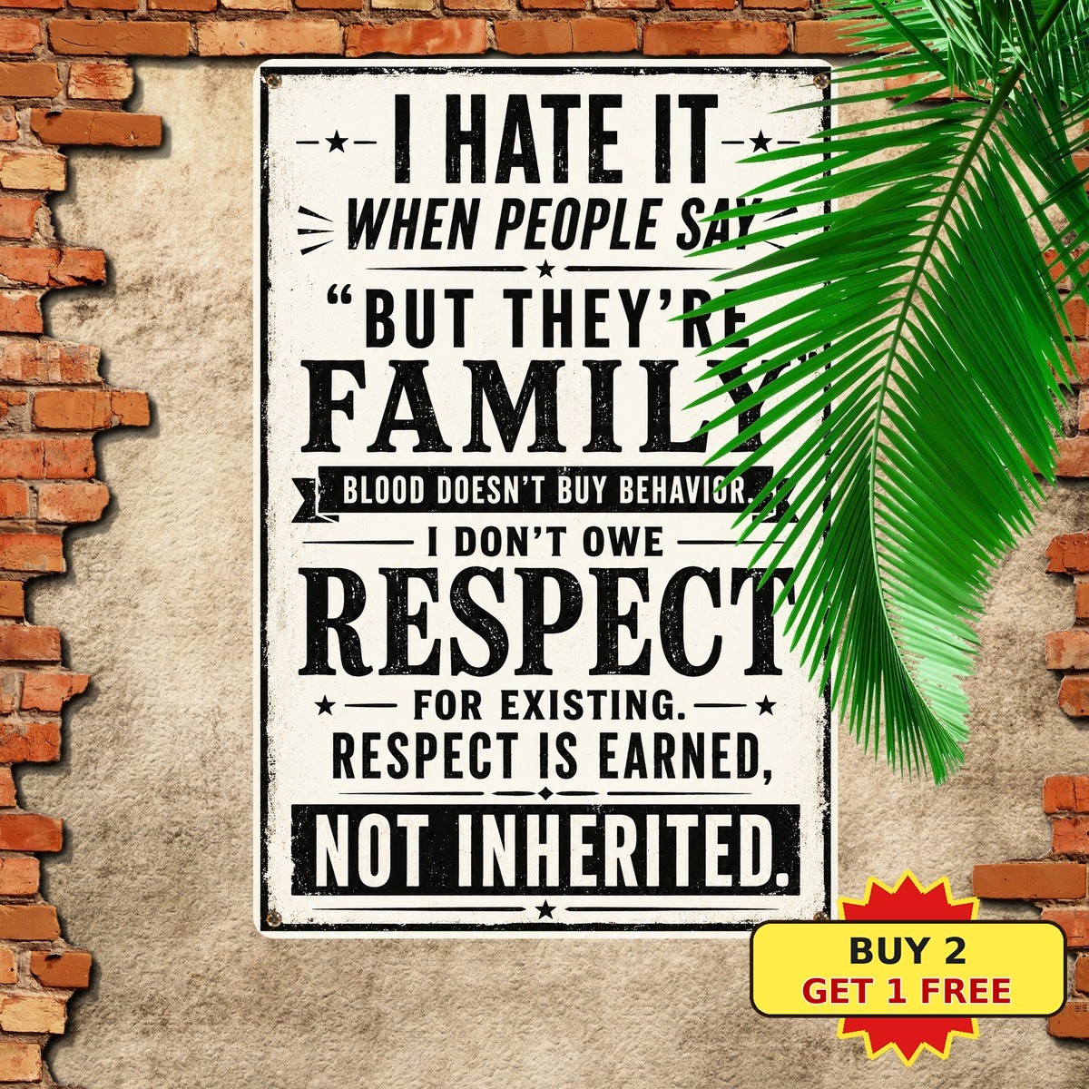 Funny Sarcastic Quote Hanging Metal Sign Retro Humorous Home Wall Plaque