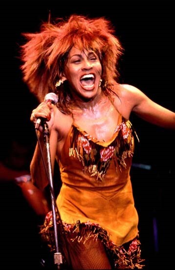 Tina Turner singing in concert holding microphone in full action 24x36 poster