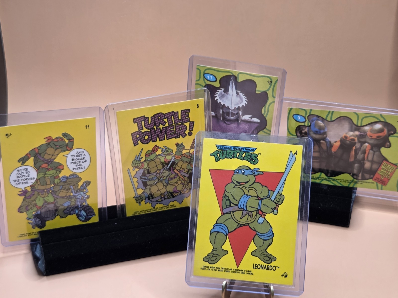 Vintage TMNT Topps Sticker Card Lot Of 5