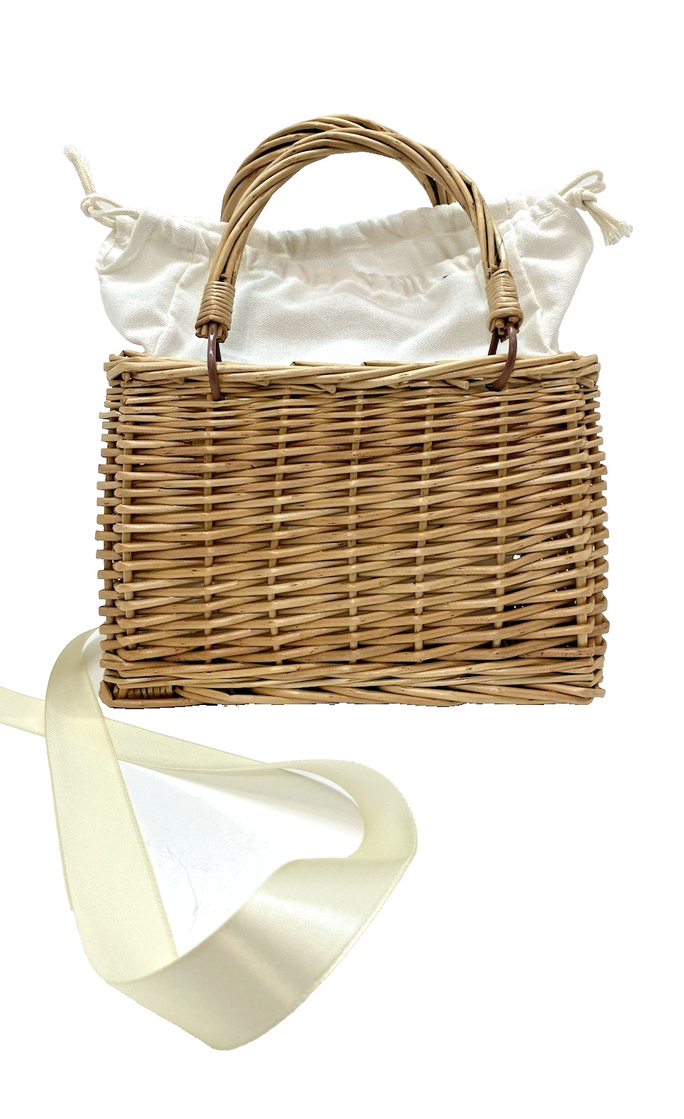 Rural Hand Basket 9x6x5  Hand-woven Flower Holder Decorative Wicker Handbag