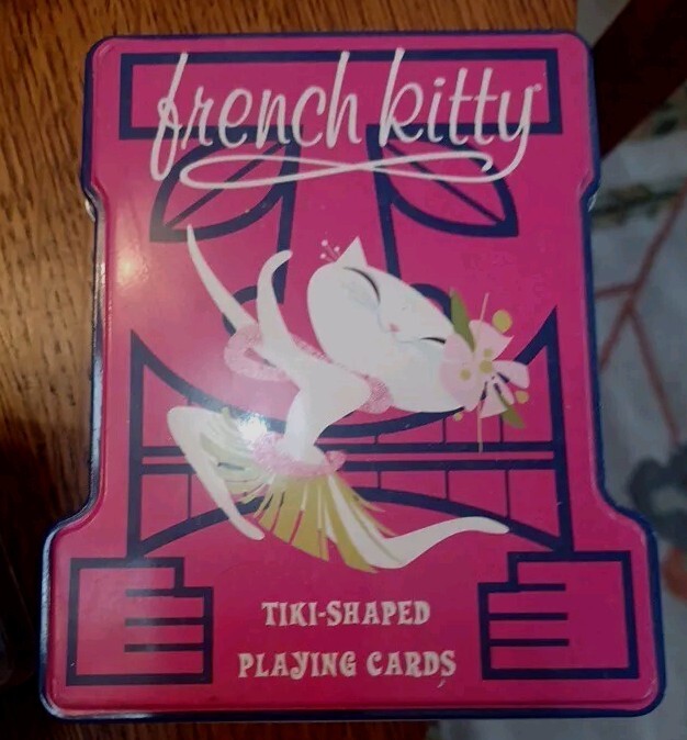 French Kitty Tiki-Shaped Playing Cards 2004 Mighty Fine Sababa Toys 