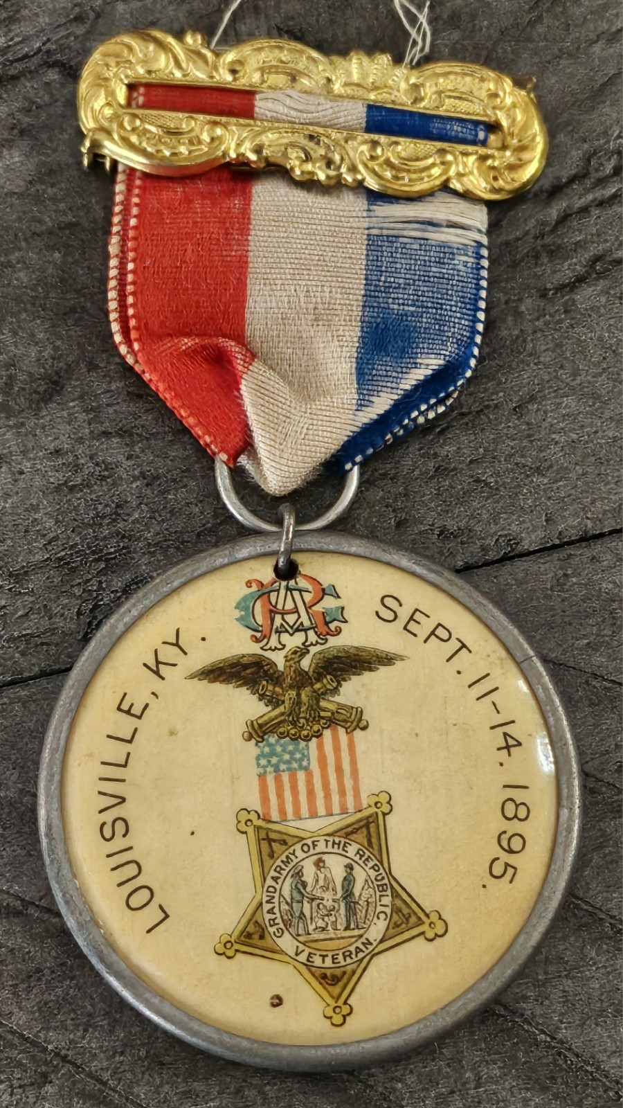 CHICKAMAUGA PARK DEDICATION / 1895 LOUISVILLE KY GAR MULTICOLOR CELLULOID