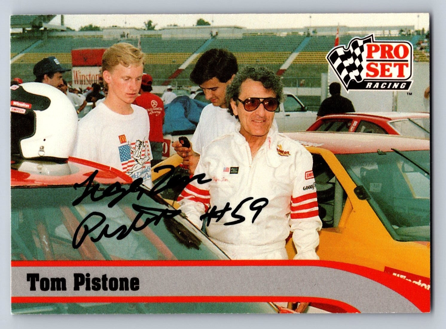 Tom Pistone Autographed 1992 Pro Set Racing Legend L22 NASCAR Card #59
