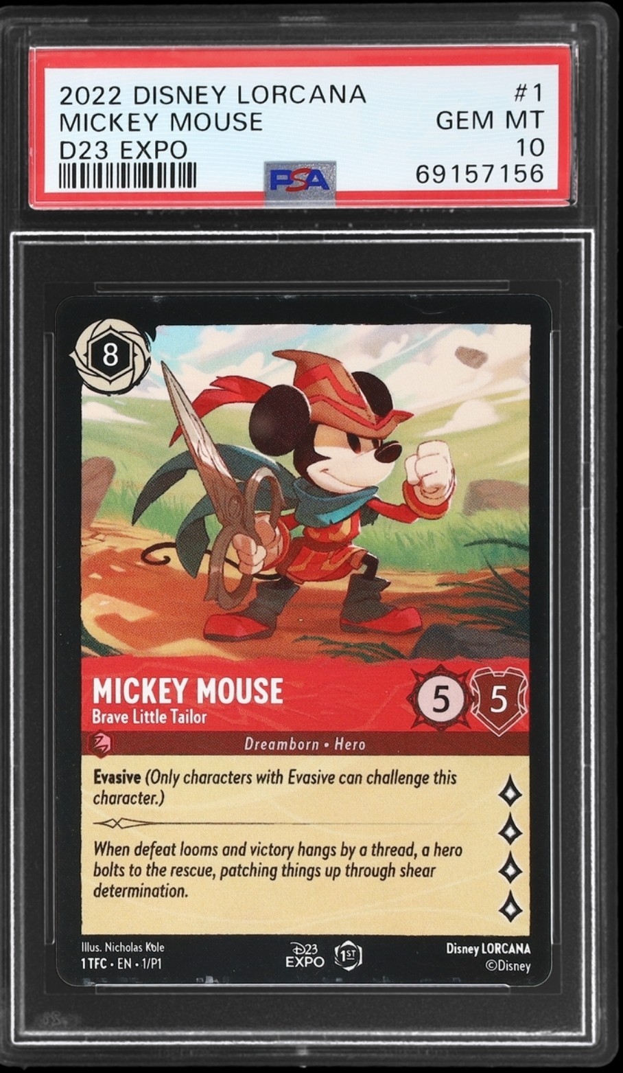 2022 Disney Lorcana D23 Expo #1 Mickey Mouse PSA 10 GEM MINT