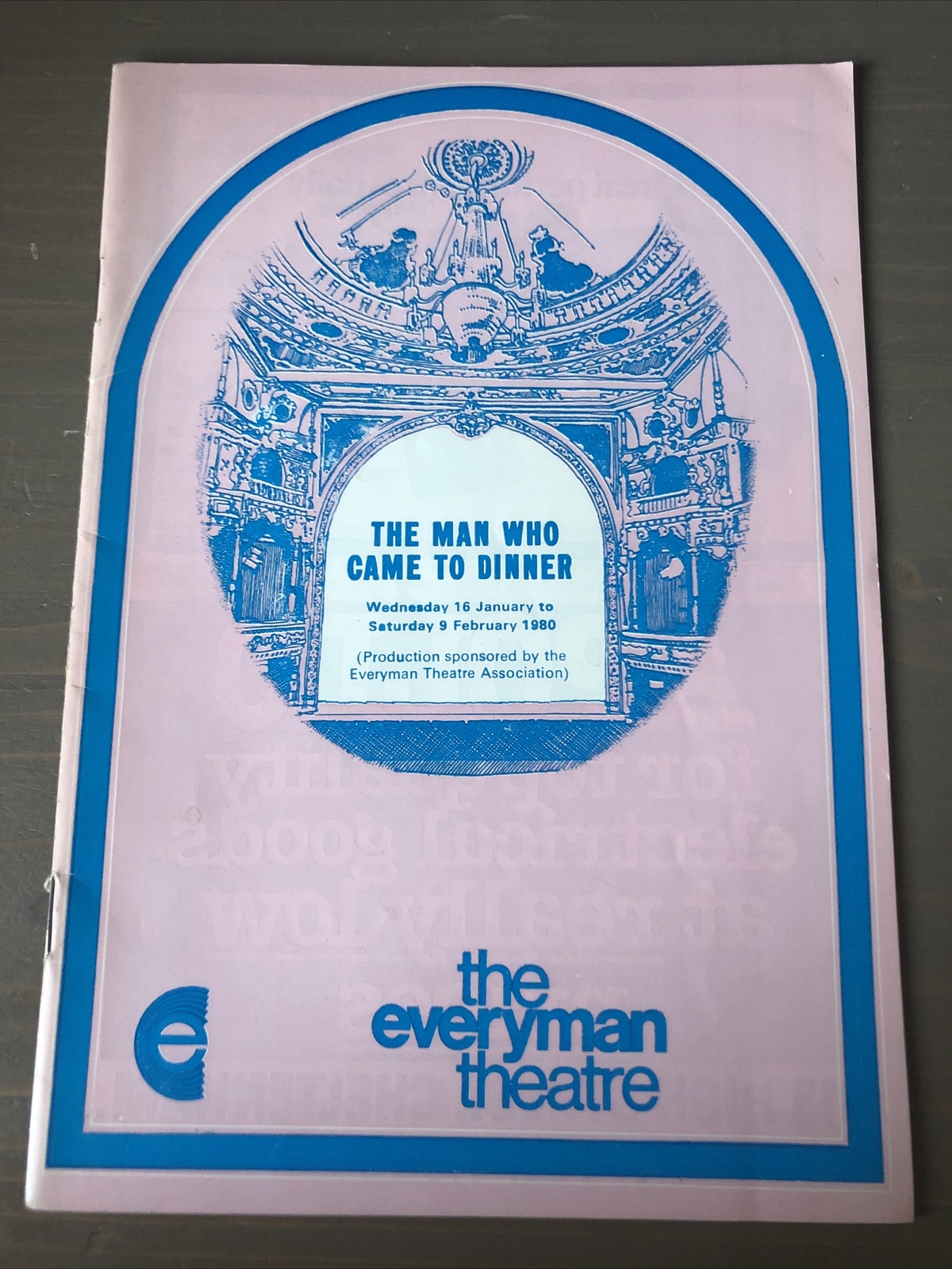 MAN WHO CAME TO DINNER 1980 Moss Hart G S Kaufman Cheltenham Everyman Theatre