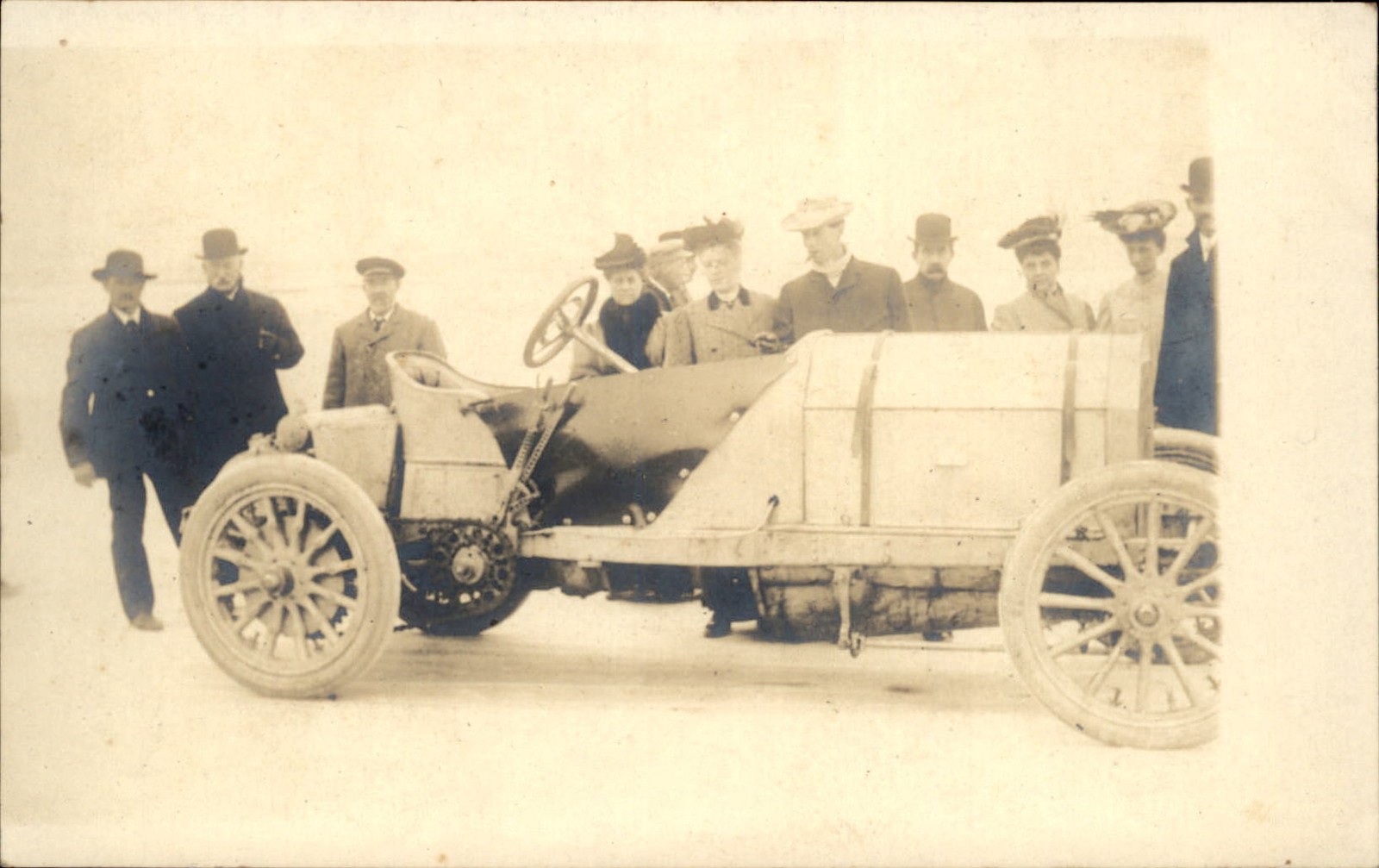 Race Car on Daytona Beach FL 1st Race? c1900s-10s Real Photo Vintage Postcard
