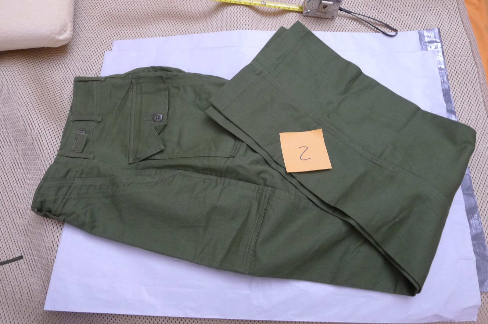 NOS 60s OG-107 8.5 oz Sateen Pants Military US Army Vietnam War Unissued Small-2