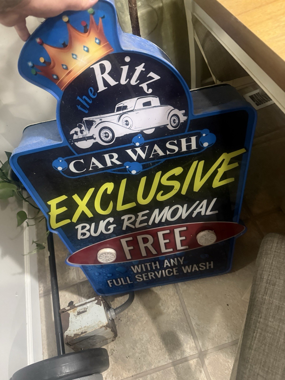 Vintage Light Up Carwash Sign