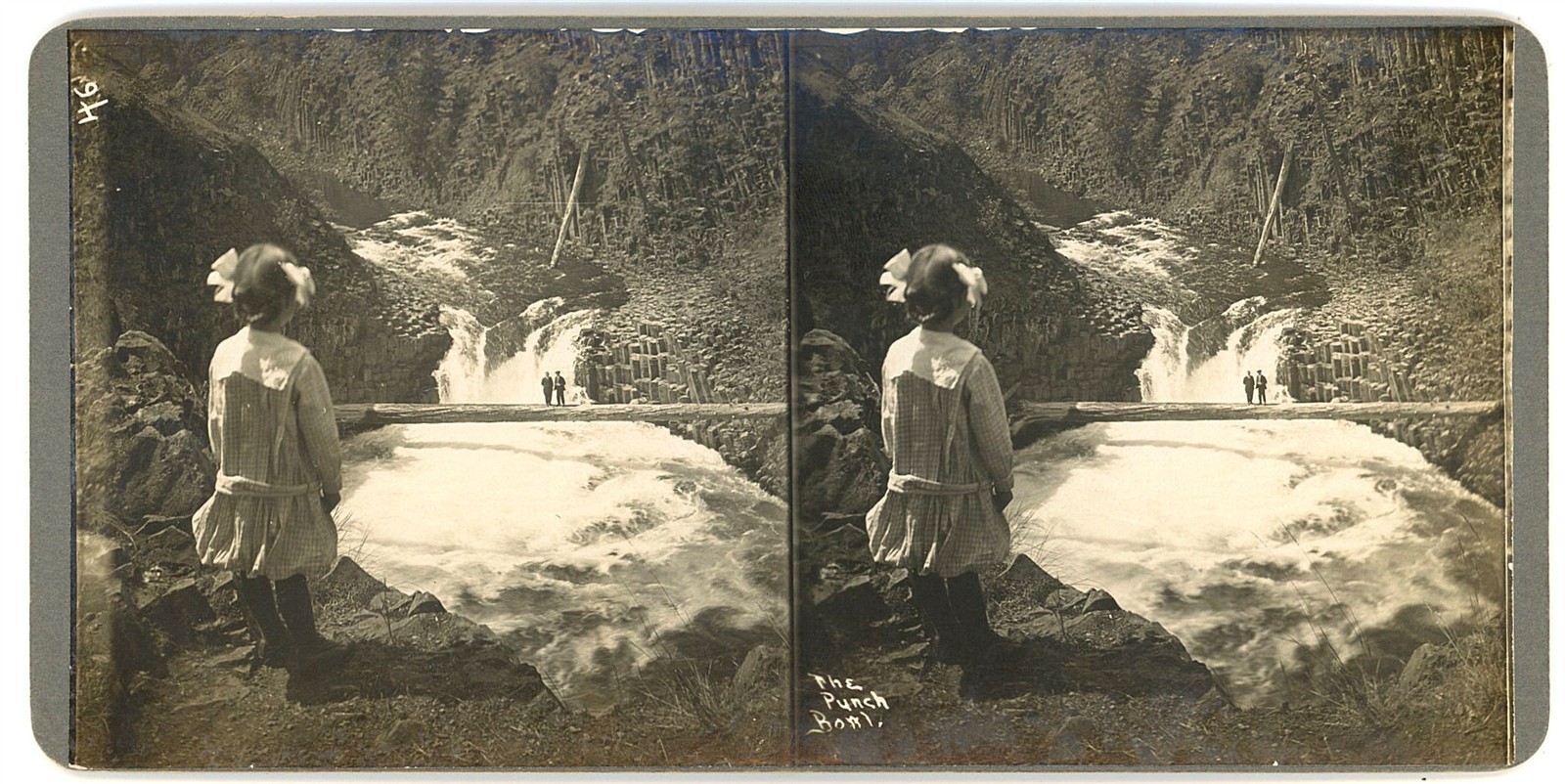 OREGON STEREOVIEW - Hood River - Punchbowl Falls - Frank Patterson 1910s