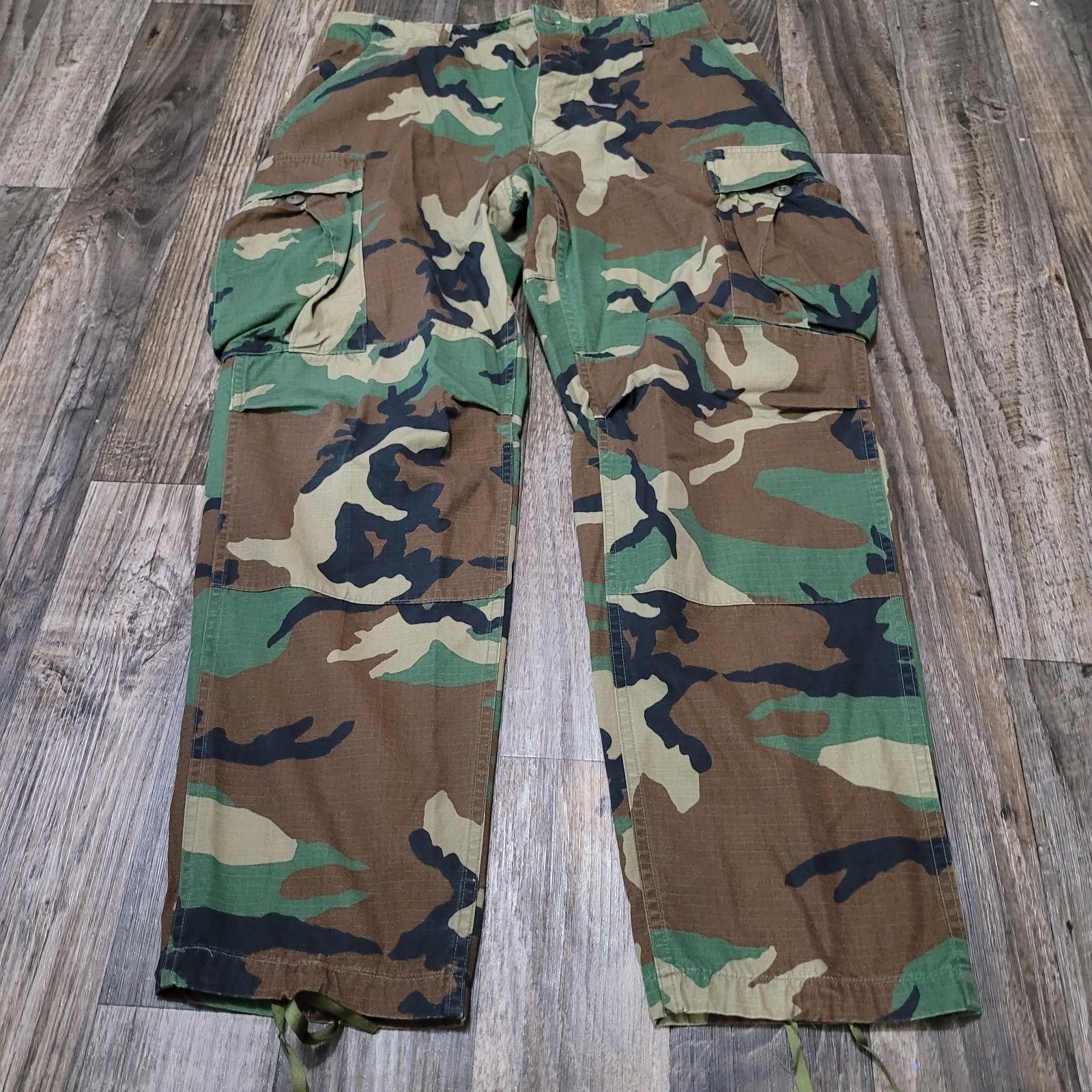 US Military Army Woodland BDU Cargo Trousers/Pants Large Regular 1980s 80s