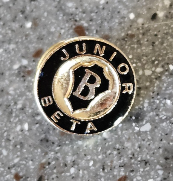 Vintage National Beta Club Junior Beta Member Lapel Pin Black & Gold 5/8 Inch