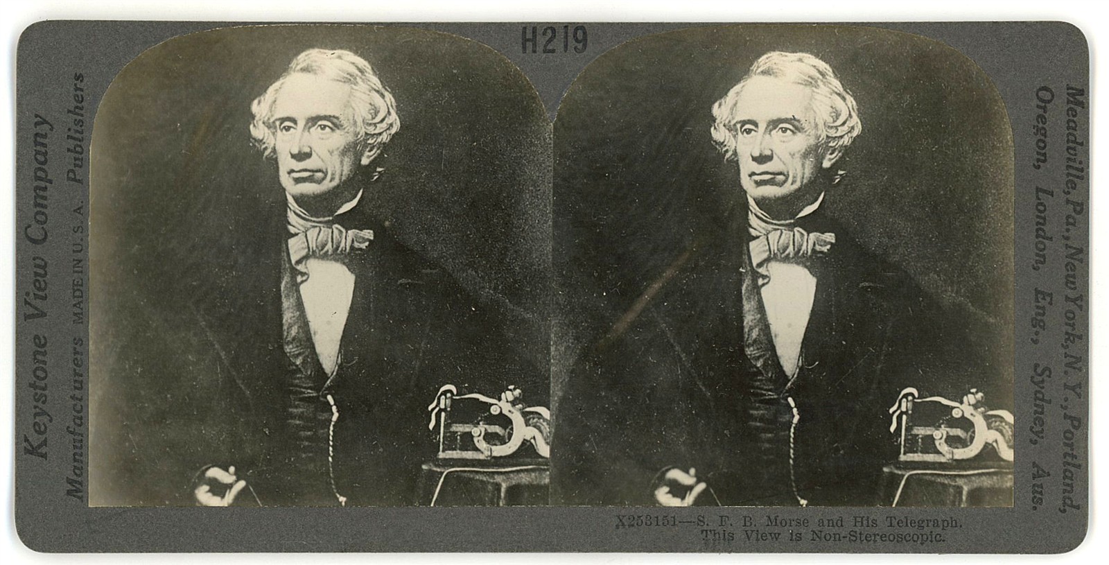 PERSONALITY STEREOVIEW - Samuel B. Morse - Keystone \
