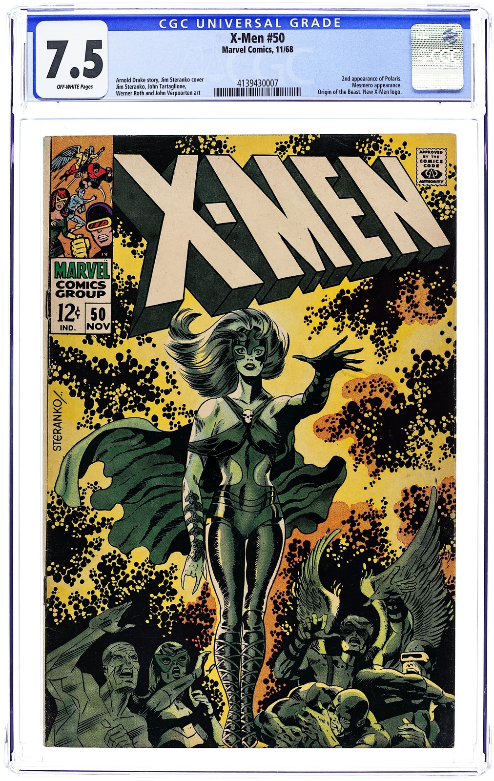 Uncanny X-Men #50 CGC 7.5 1968 4139430007