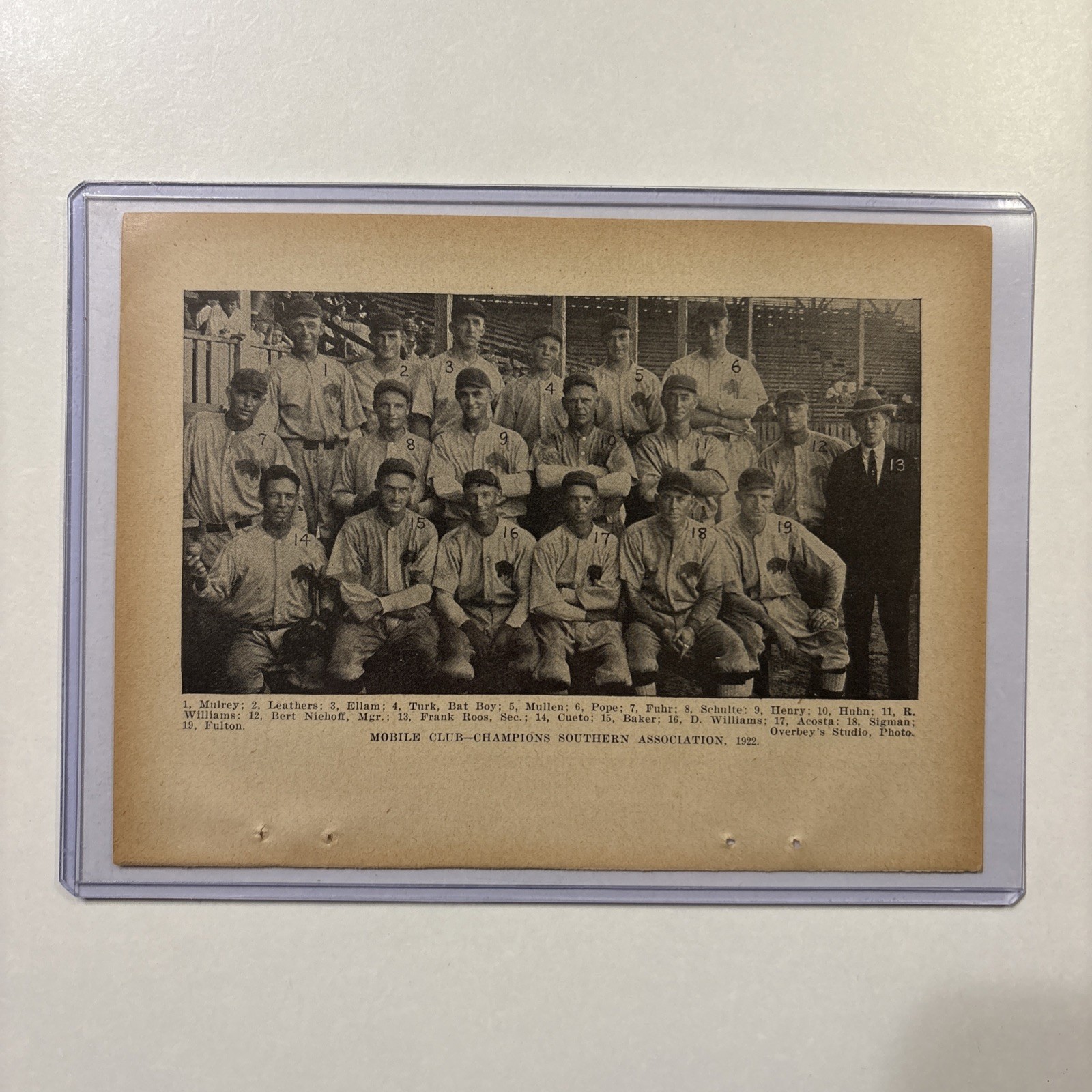 1922 Mobile AL Baseball Team Picture Rare Antique League Champions