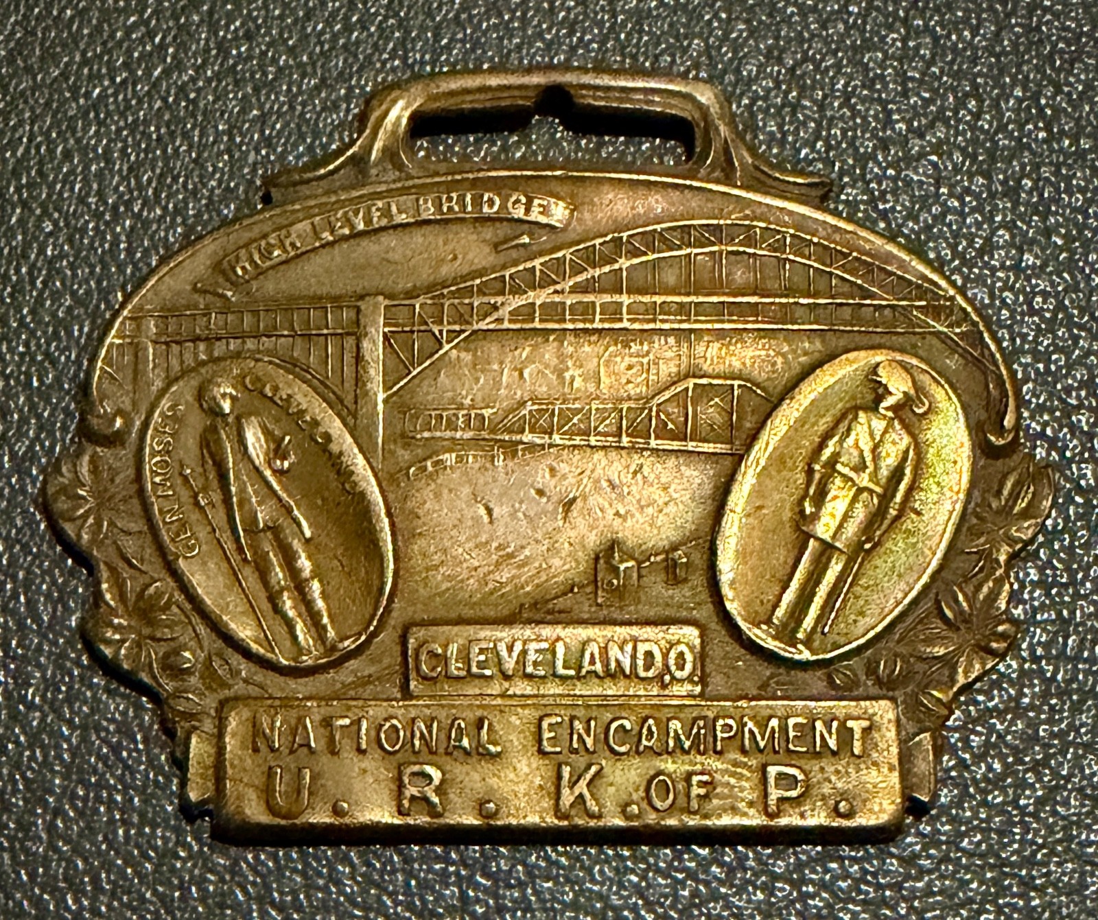 Antique Knights of Pythias U.R.K. of P. Cleveland National Encampment Badge 1896
