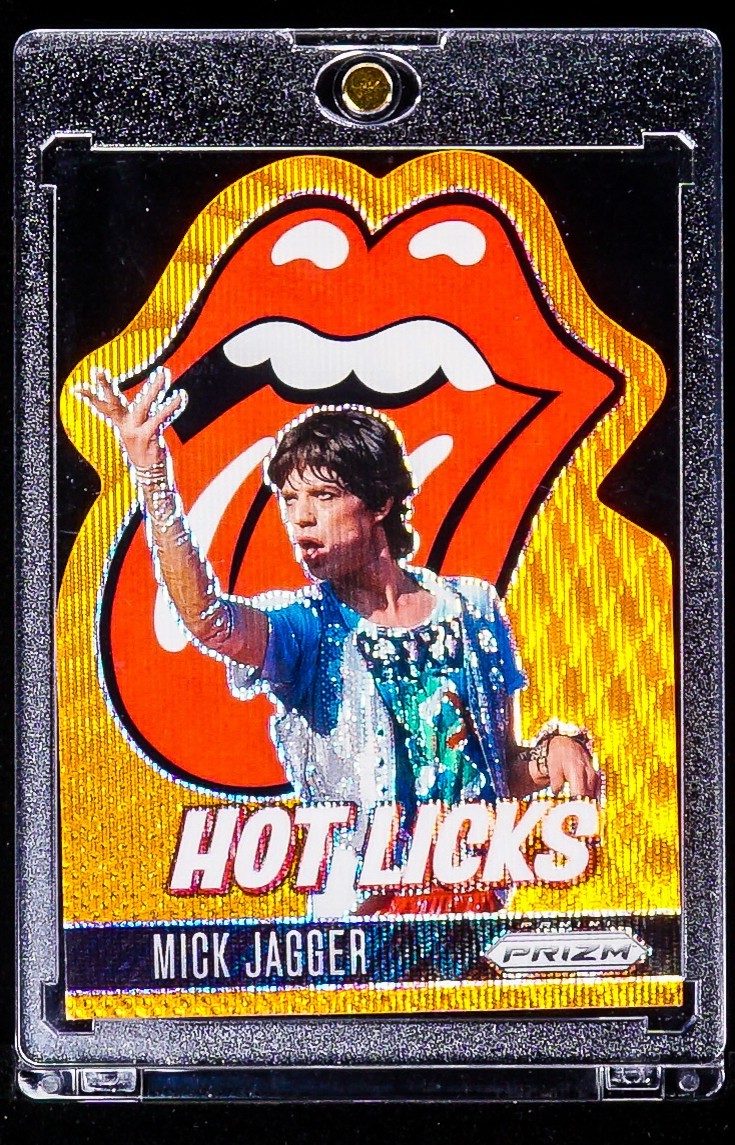 Mick Jagger RARE HOT LICKS ORANGE WAVE DIE CUT CARD /199 Rolling Stones