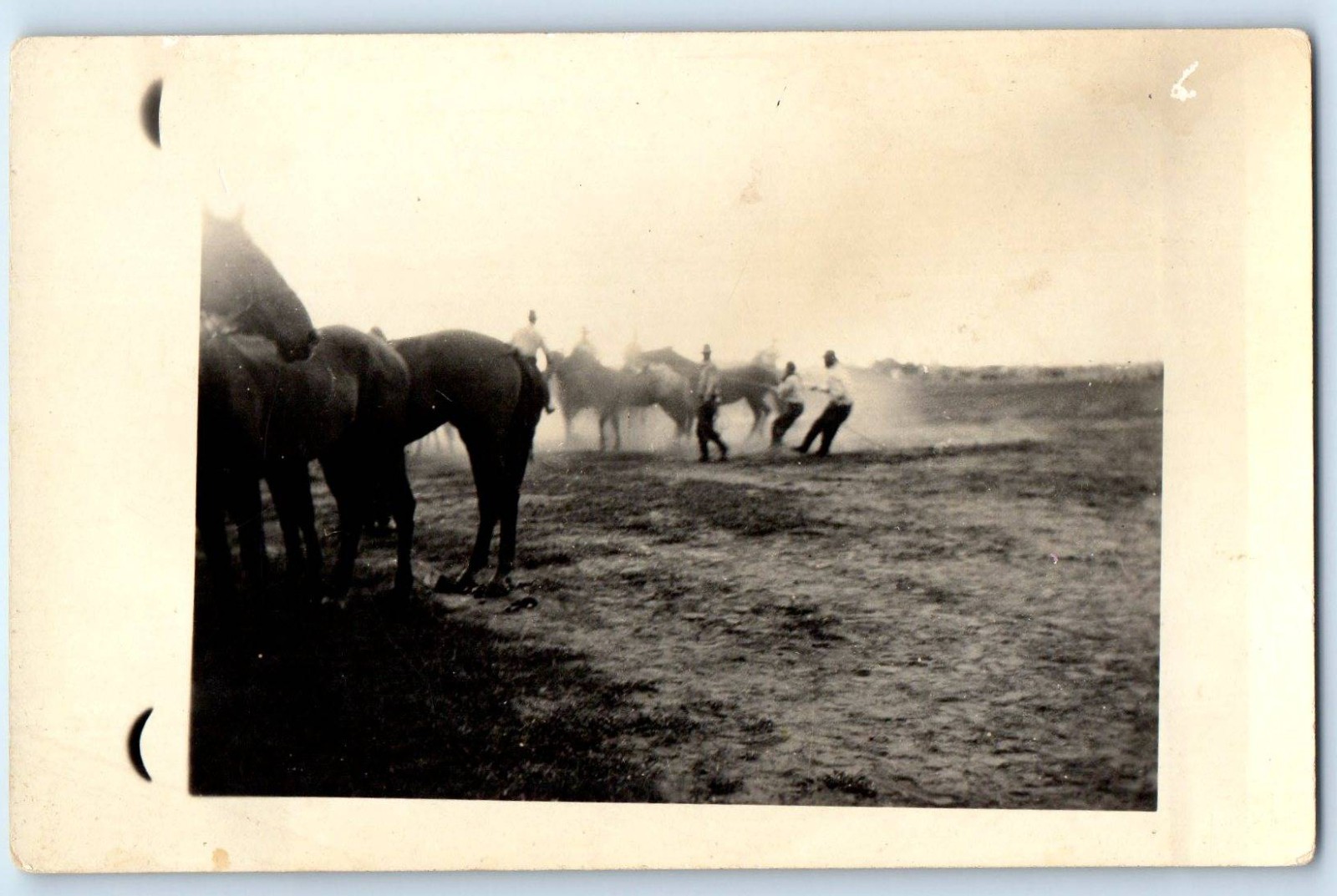 c1910's Horse Racing Scene RPPC Photo Unposted Antique Postcard